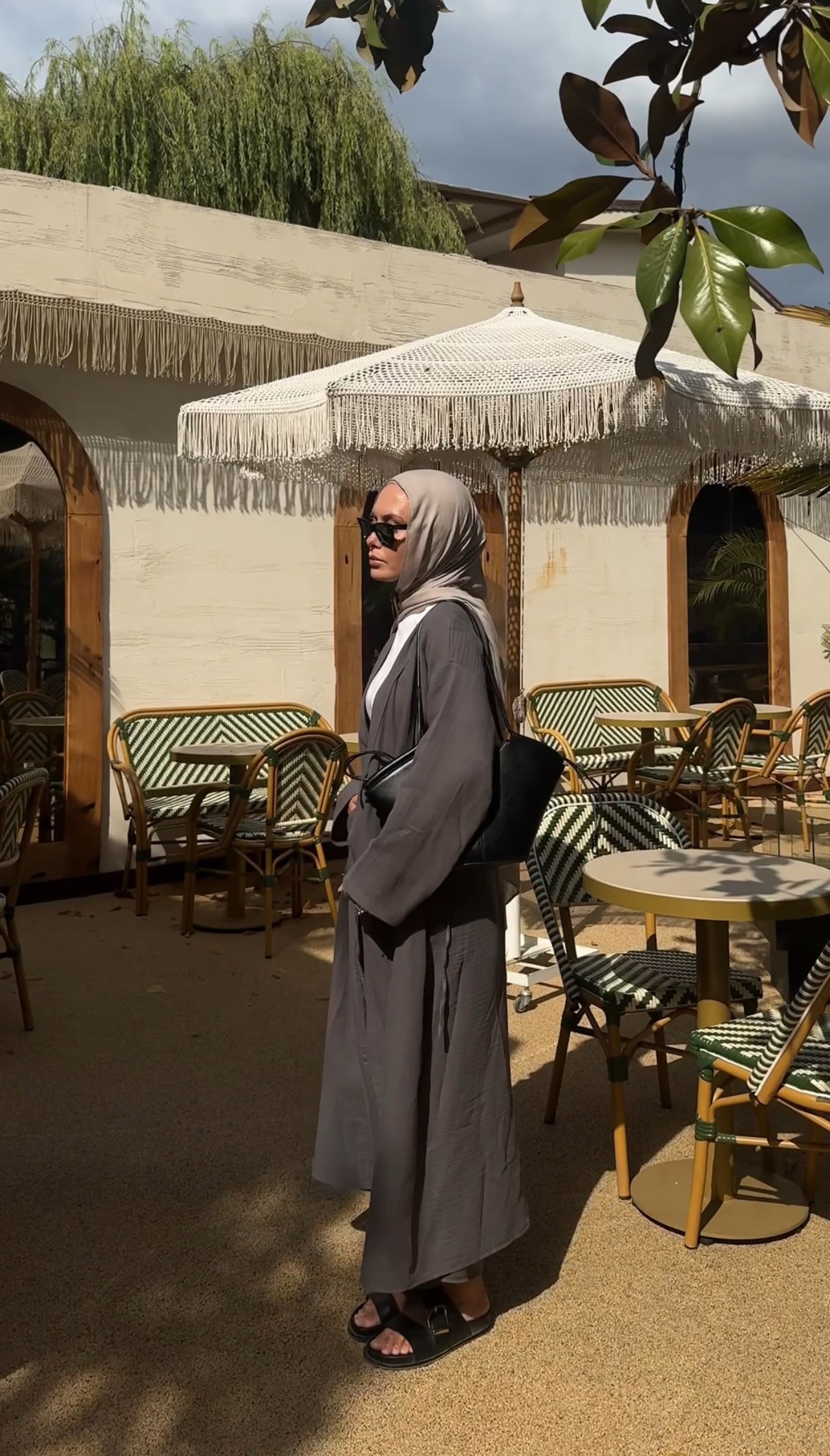 Gri Müslin Kaftan
