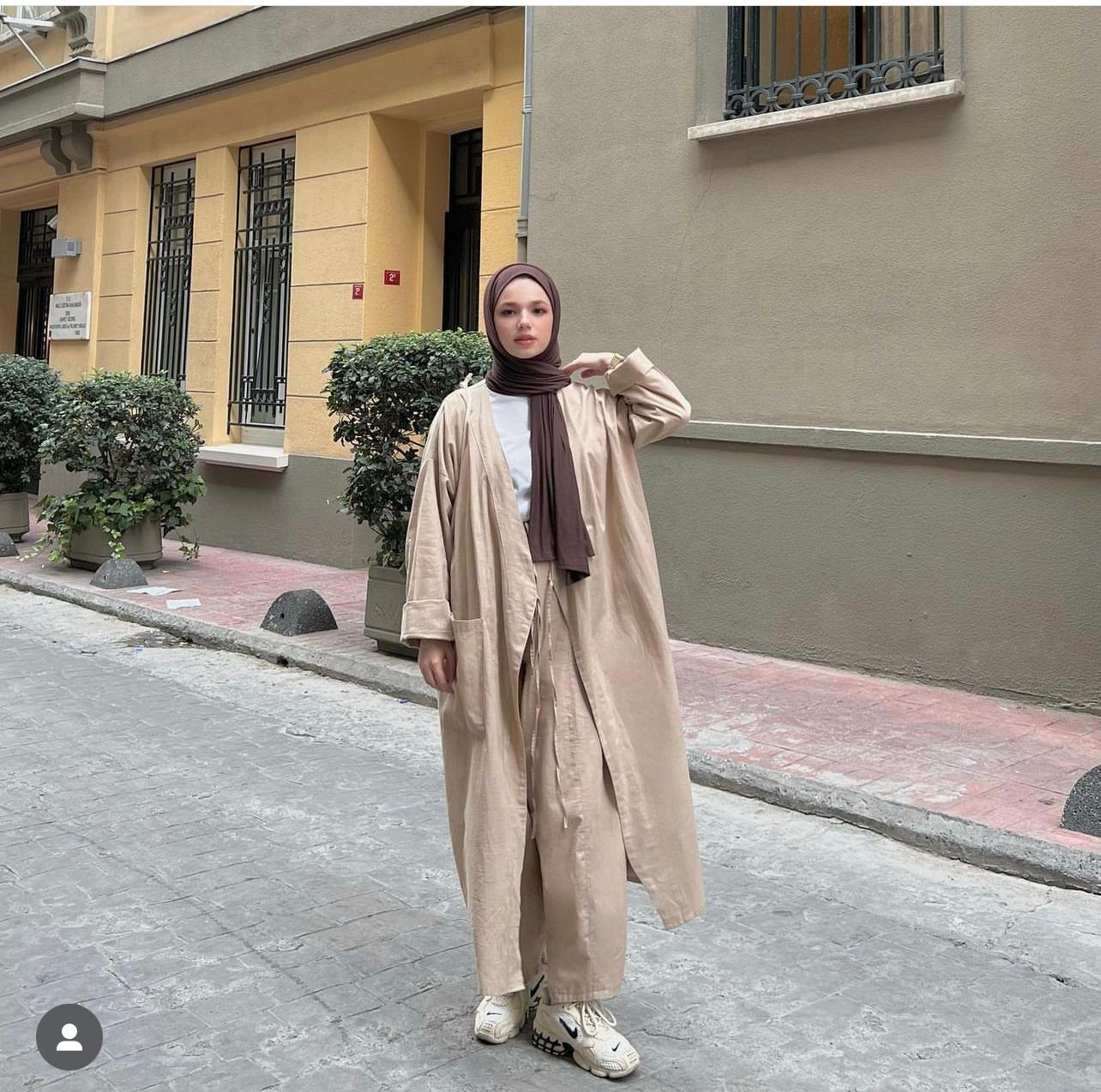 Bej Keten Kaftan