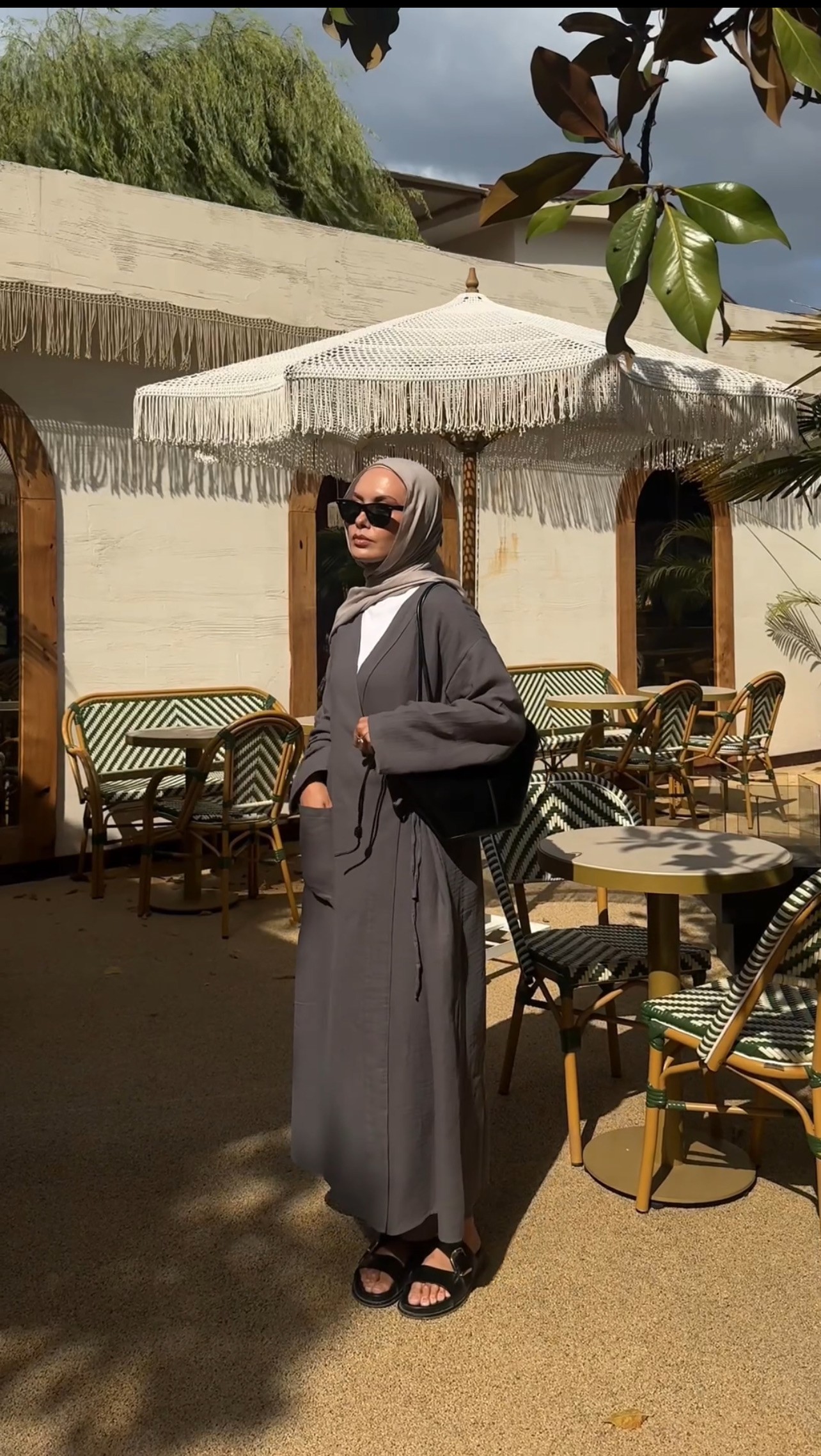 Gri Müslin Kaftan