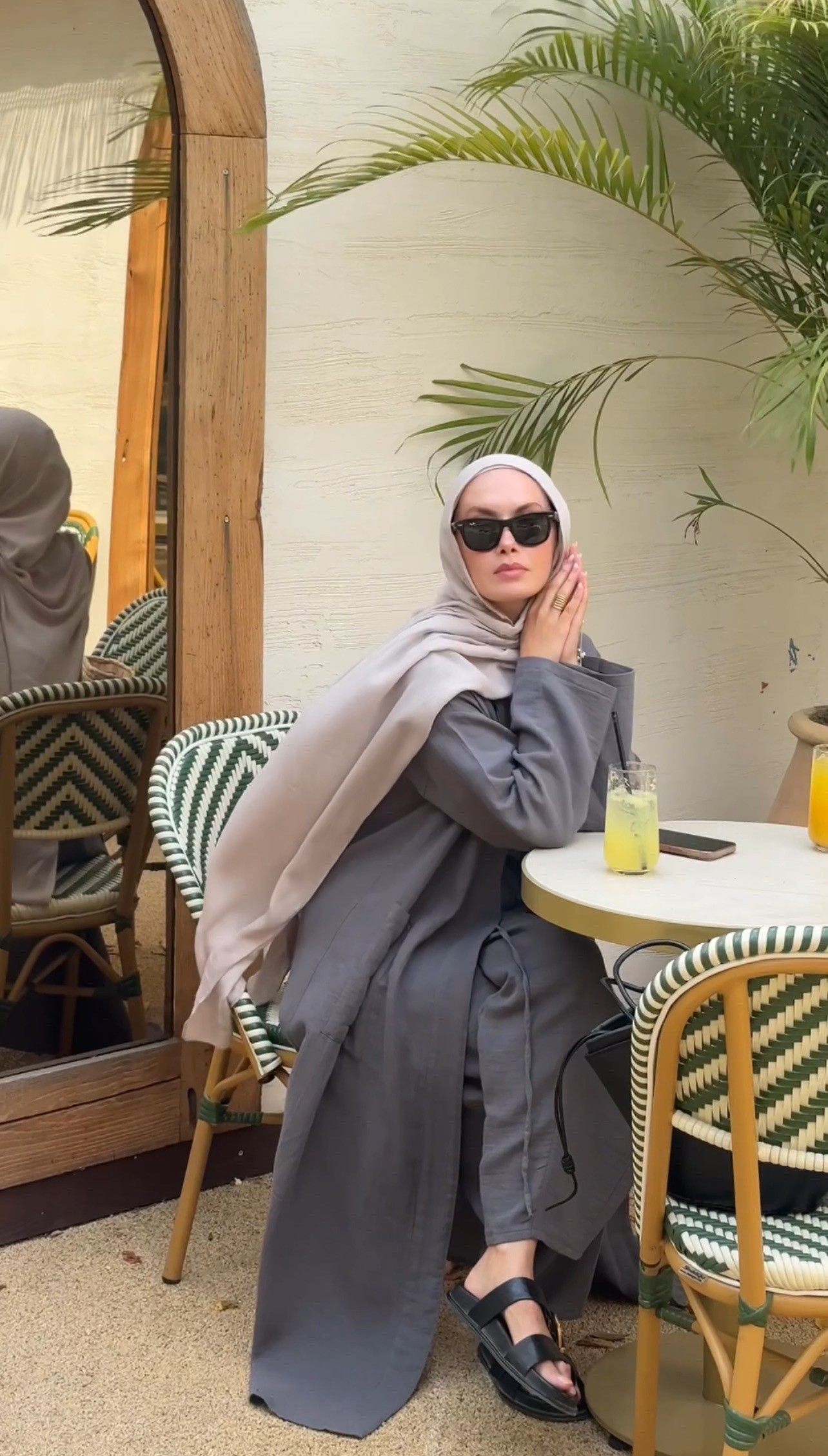 Gri Müslin Kaftan