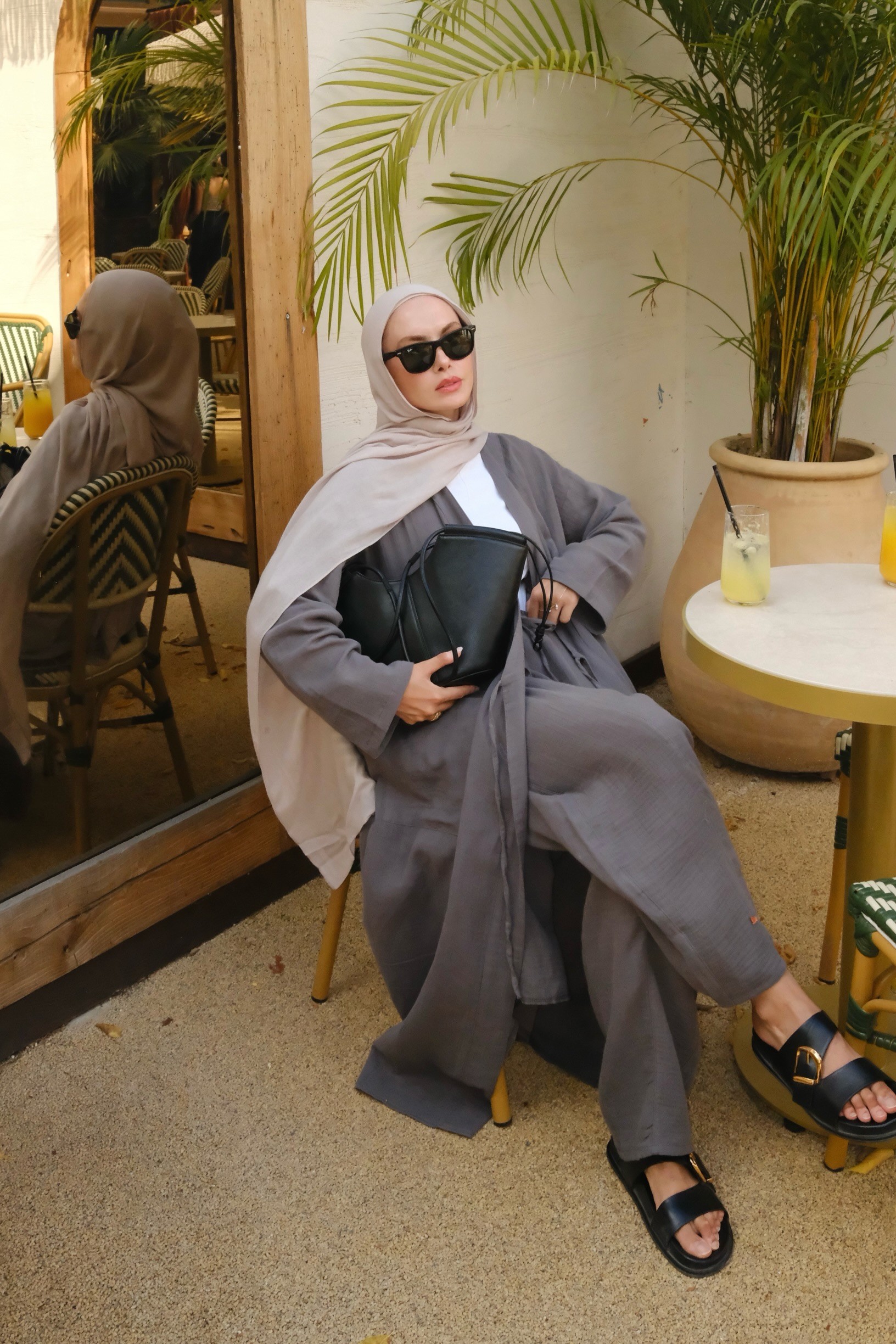 Gri Müslin Kaftan