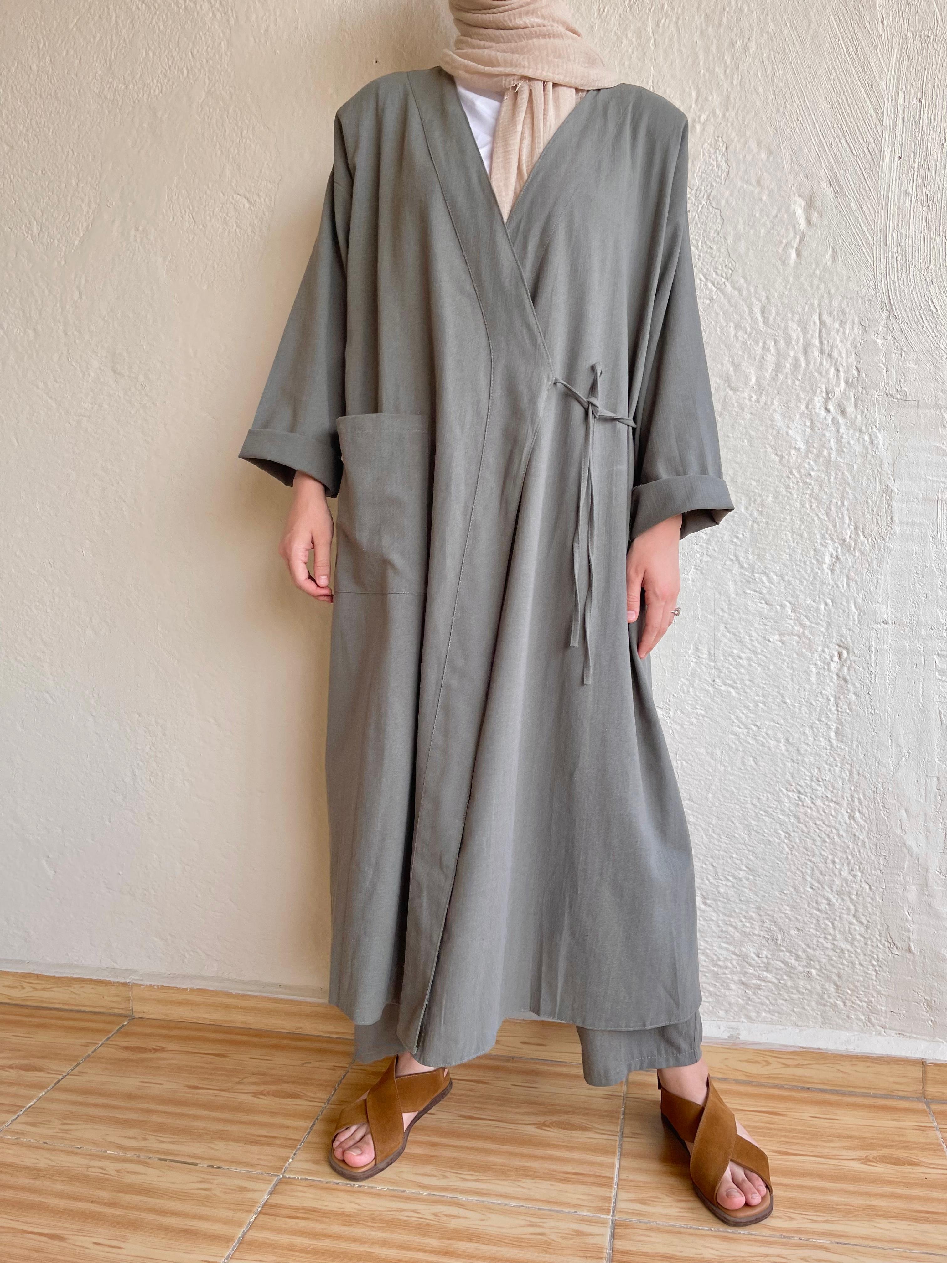 Yeşil Keten Kaftan