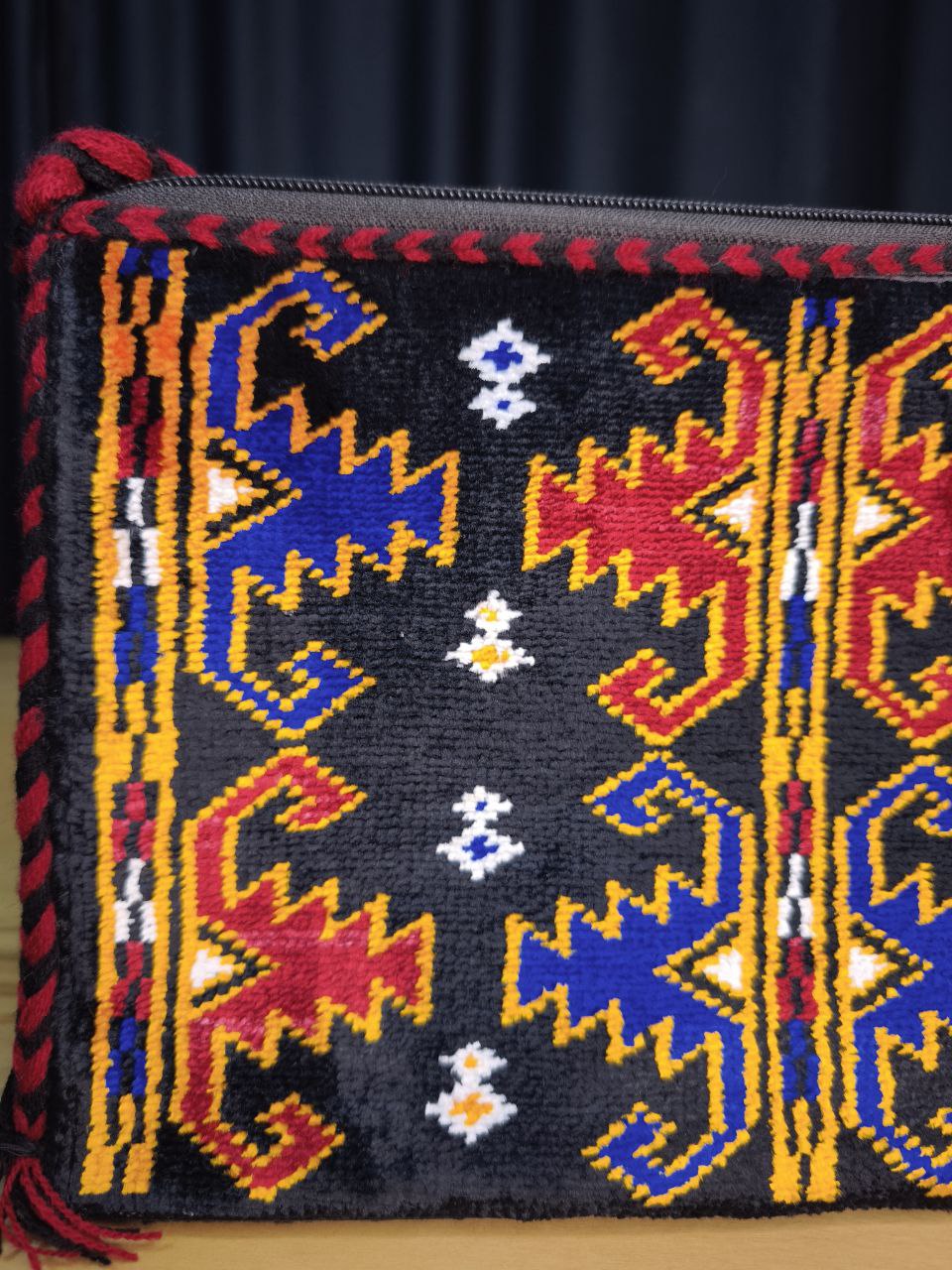 İpek Dokuma Türkmen Çitme Motifli Etnik Omuz Çantası