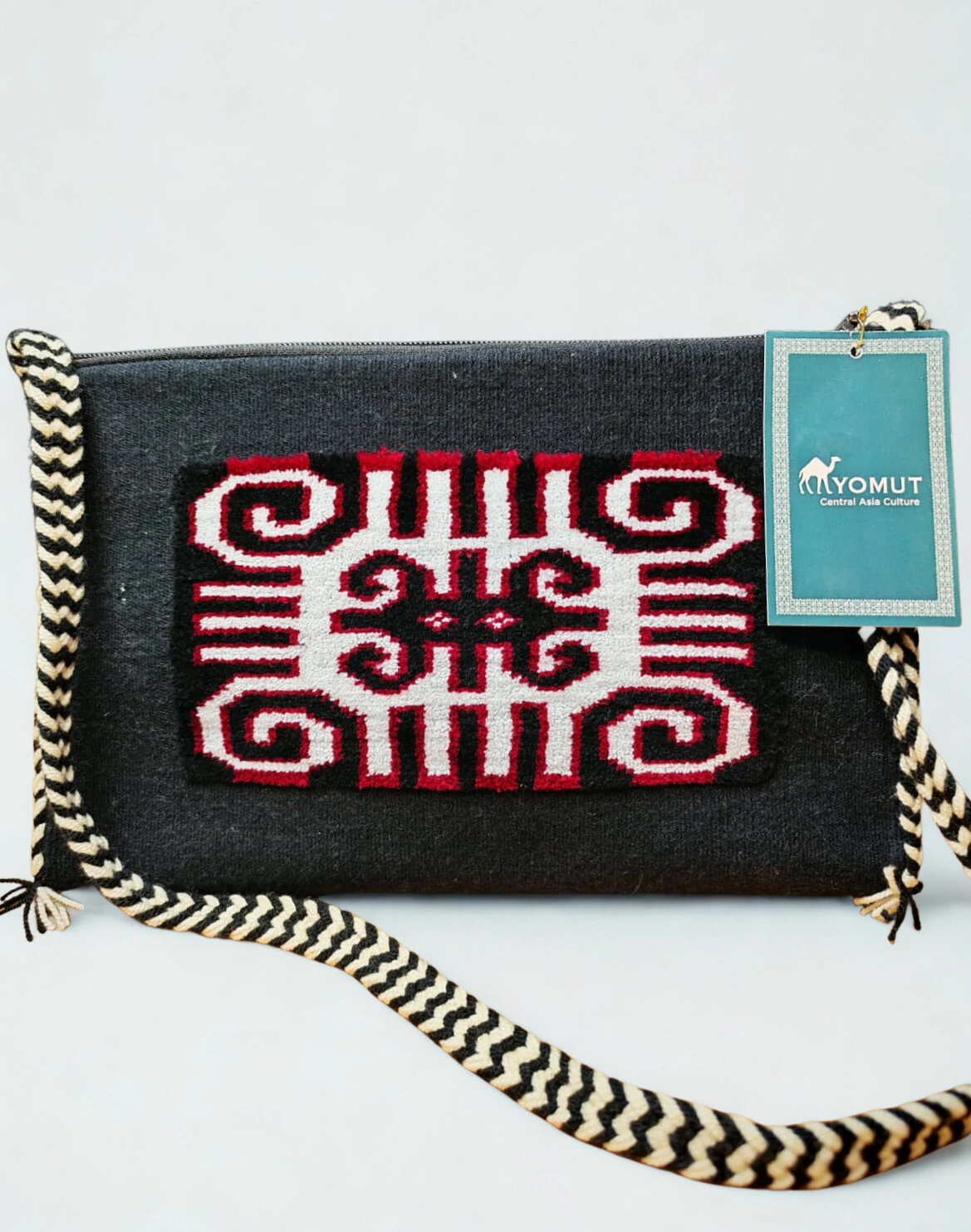 Geleneksel Türkmen Kakmaç Motifli El Dokuma Çanta