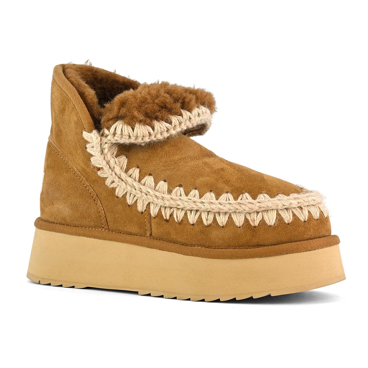 MU.FW681000A COG  Mou Mini Eskimo Platform Boot Cognac