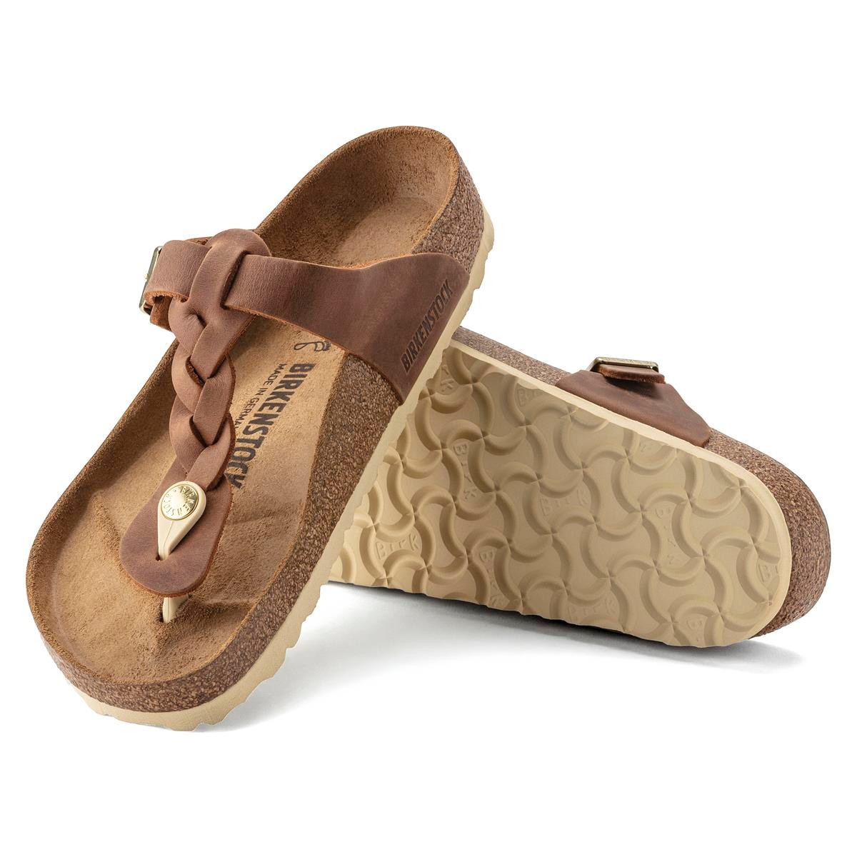 Kadın Terlik 1021355 Birkenstock GIZEH LEOI BRAIDED COGNAC