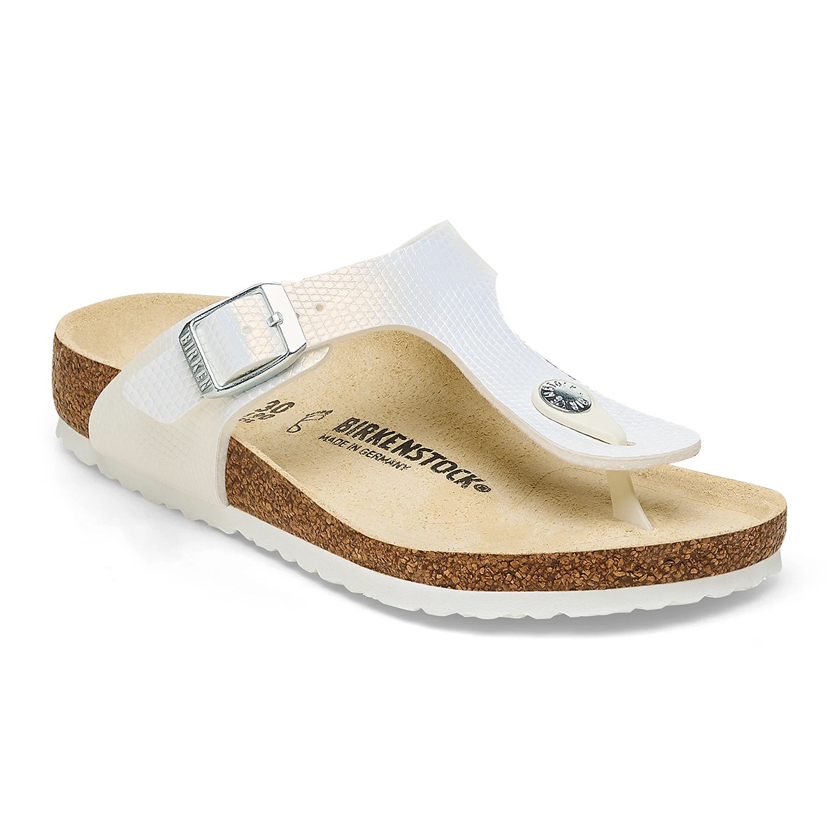 1027260 Birkenstock GIZEH KIDS BF SHINY LIZARD WHITE