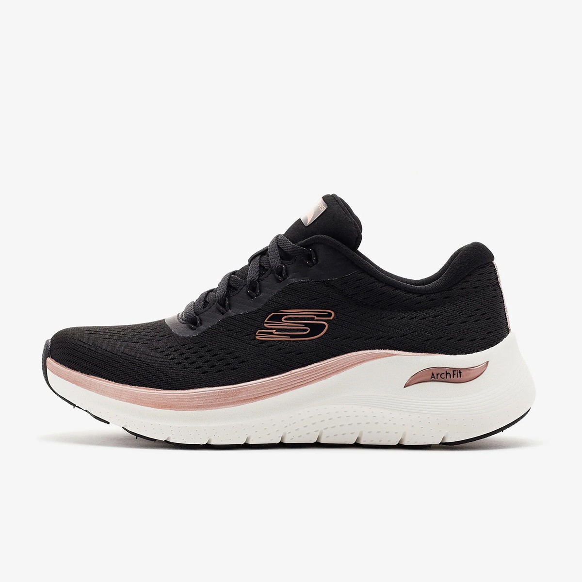 150067TK BKRG Skechers THE DISTANCE Black & Rosegold Knit