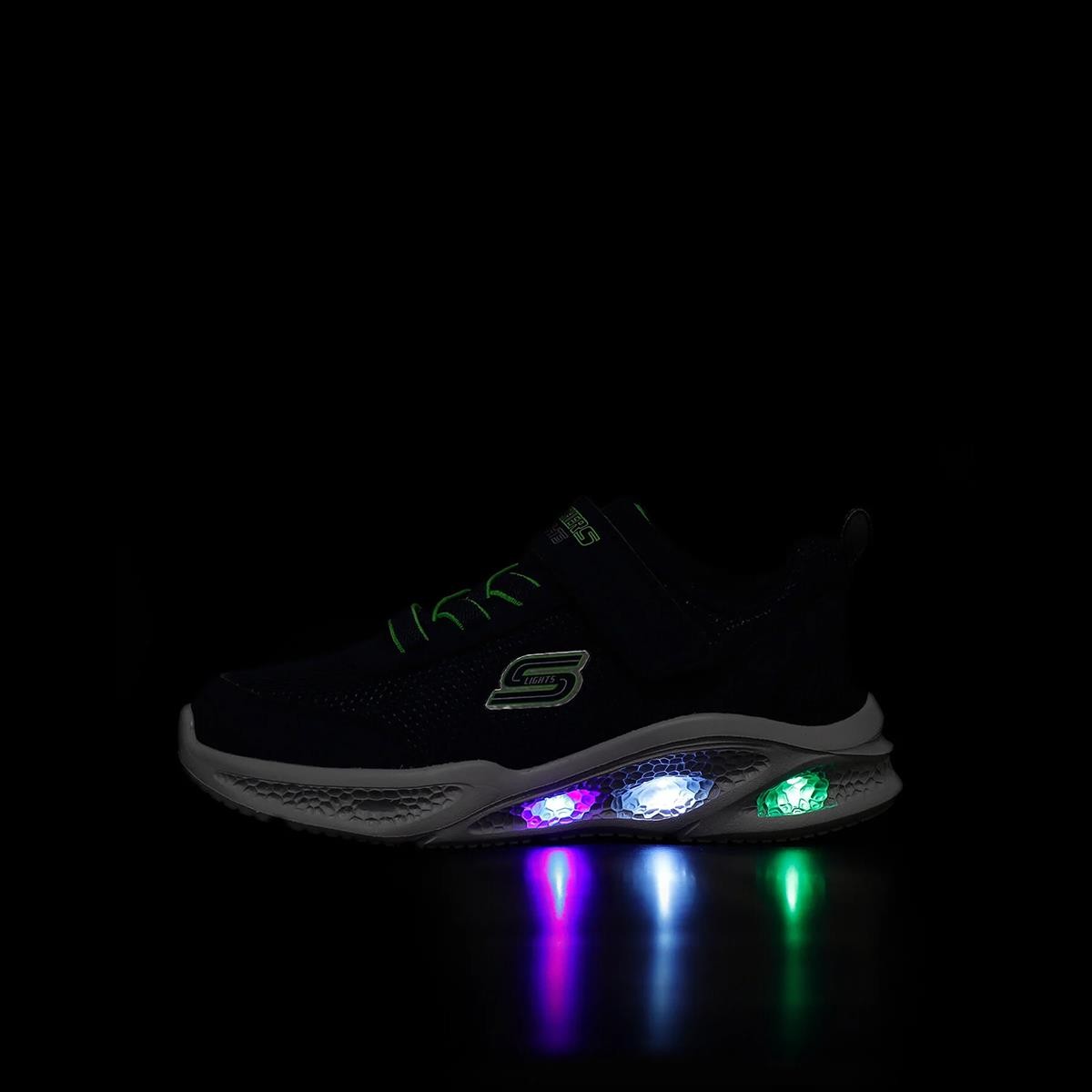 Erkek Çocuk Sneaker ( Günlük) 401675N NVLM Skechers SKECHERS METEOR-LIGHTS Navy-Light Green