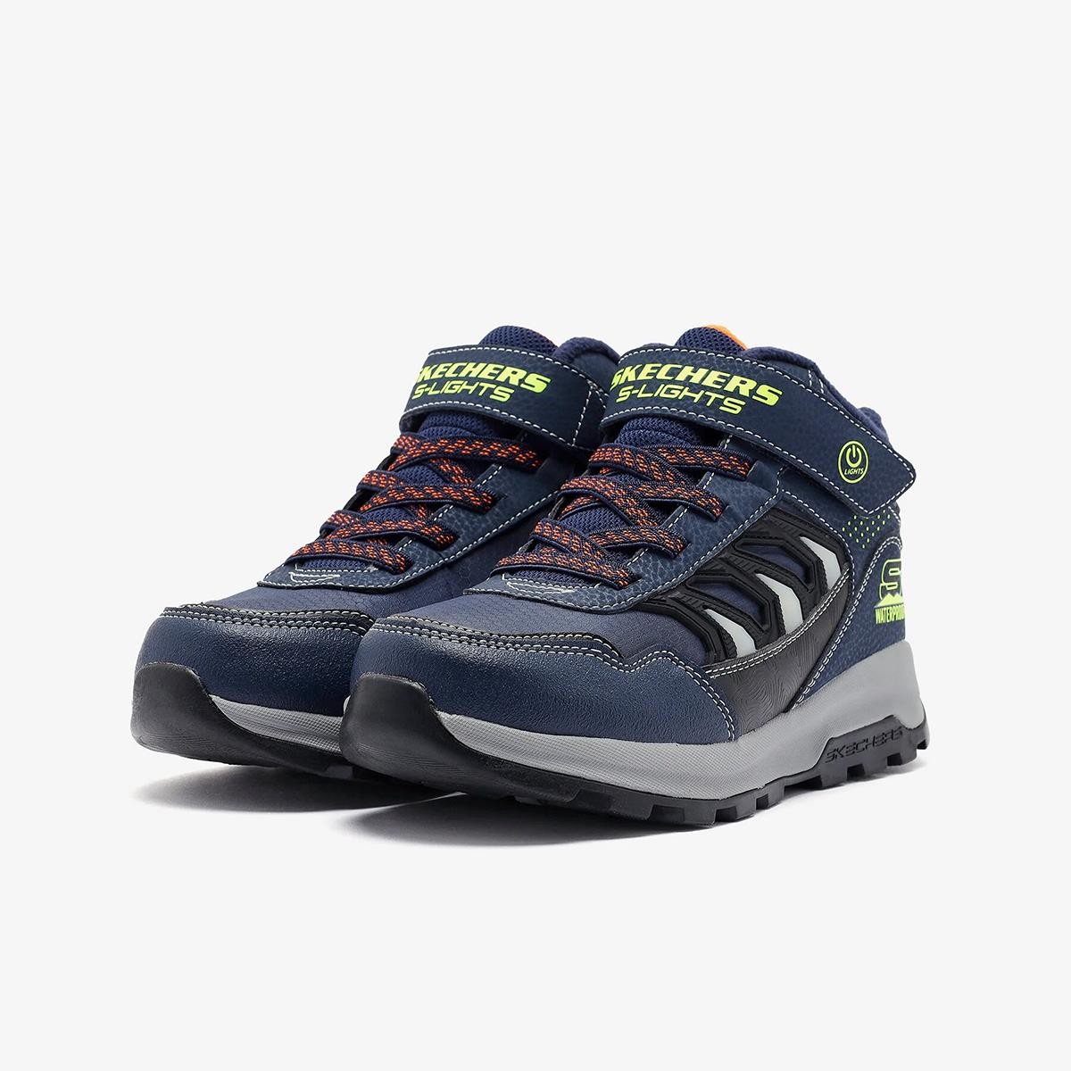 Erkek Çocuk Sneaker ( Günlük) 406410L NVBK Skechers STORM BLAZER-GLOW ROAM Black Suede-Navy Trim