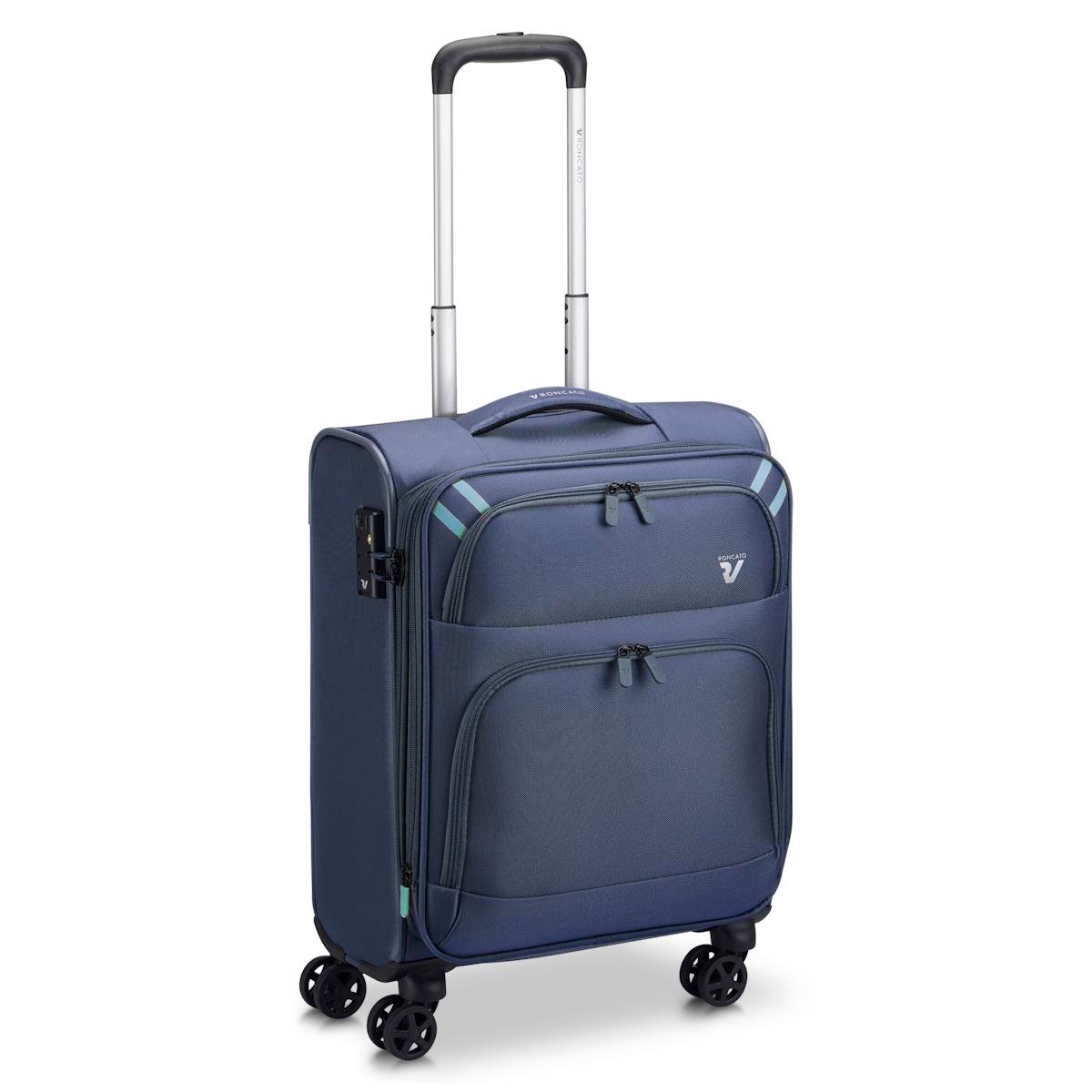 Unisex Valiz 41306323 Roncato Twin Trolley Cabına 4R Exp. Ryanaır Blu notte