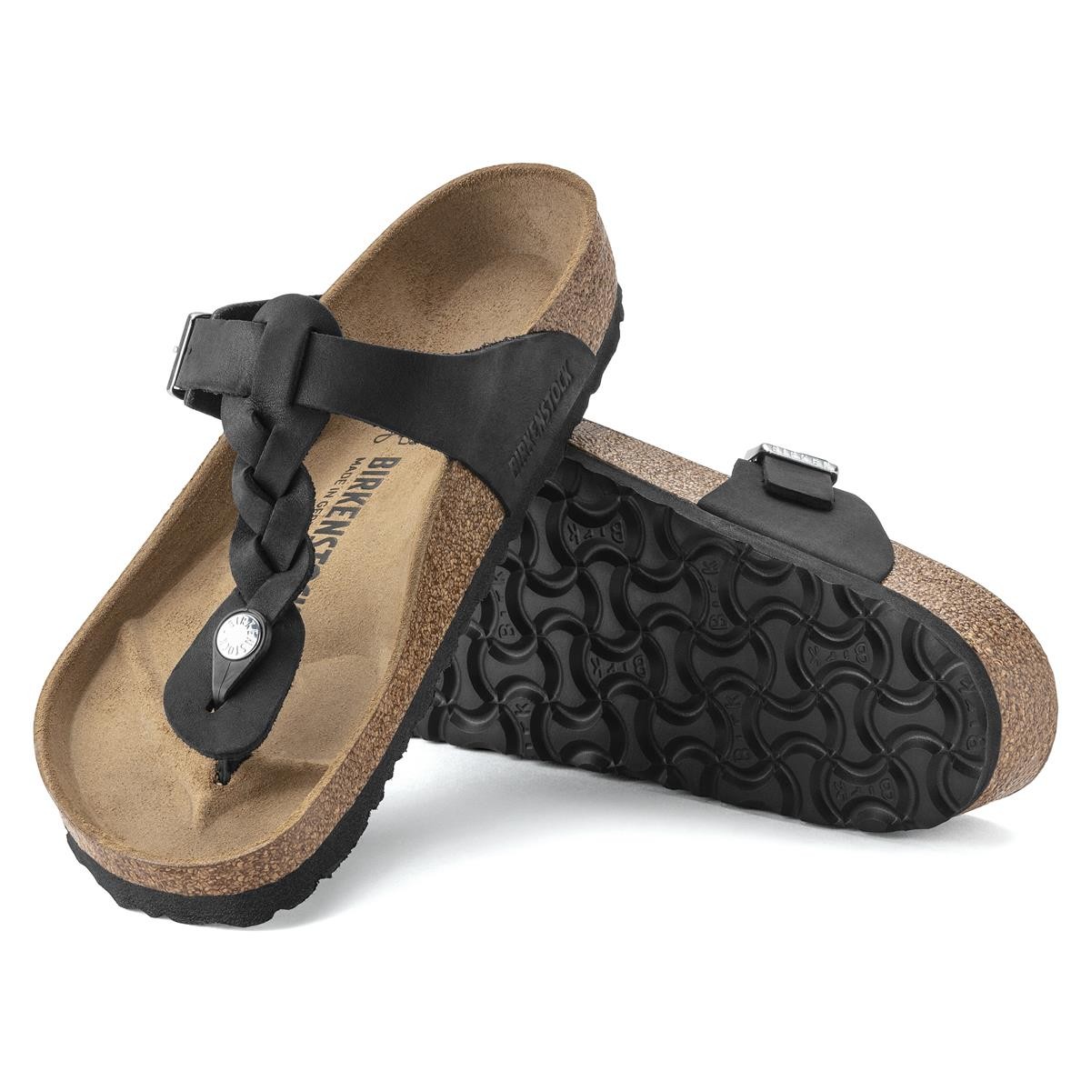 Kadın Terlik 1021349 Birkenstock GIZEH LEOI BRAIDED BLACK