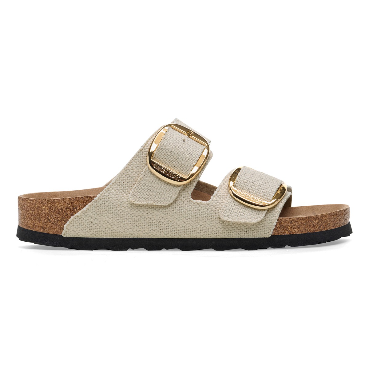 Kadın Terlik 1026726 Birkenstock ARIZONA BIG BUCKLE TEX ROUGH CANVAS VEGAN EGGSHELL