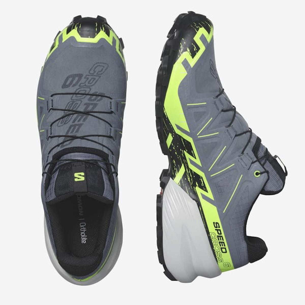 Erkek Outdoor L47301900 SALOMON SPEEDCROSS 6 GTX Flint Stone-Green Gecko-Black