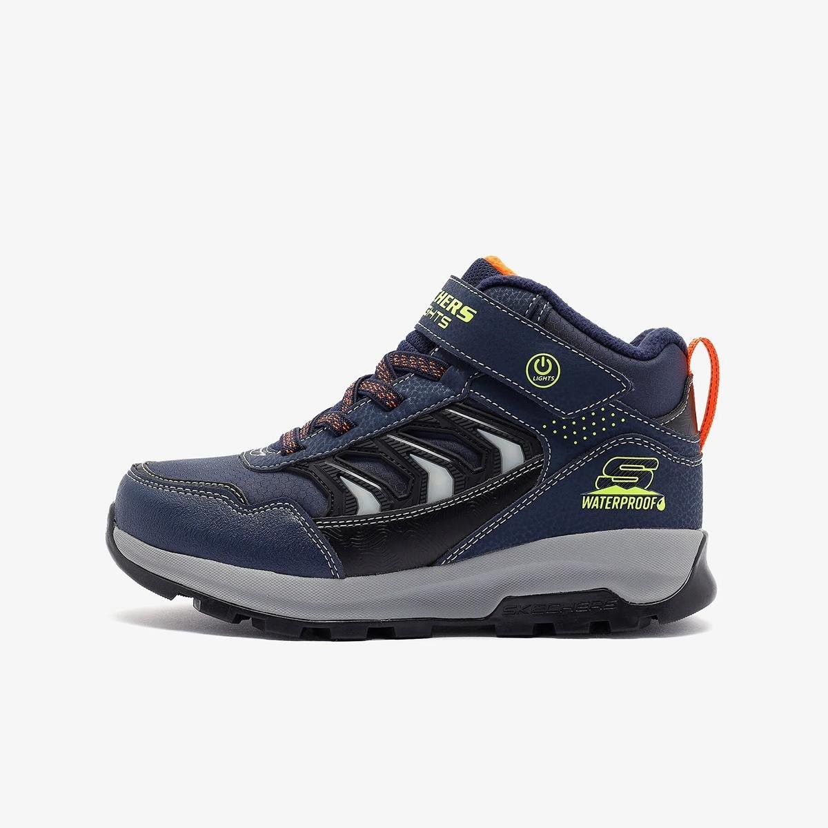 Erkek Çocuk Sneaker ( Günlük) 406410L NVBK Skechers STORM BLAZER-GLOW ROAM Black Suede-Navy Trim