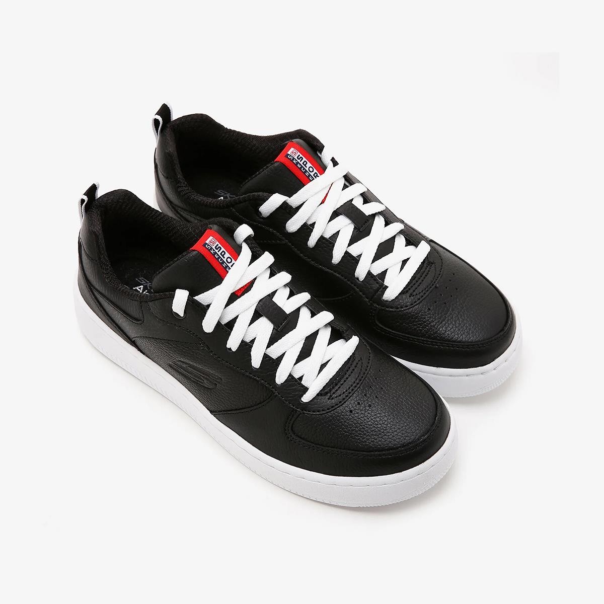 Kadın Sneaker ( Günlük) 149763 BKW Skechers SPORT COURT 92 - ILLUSTRIOUS Black Knit Mesh- White Trim