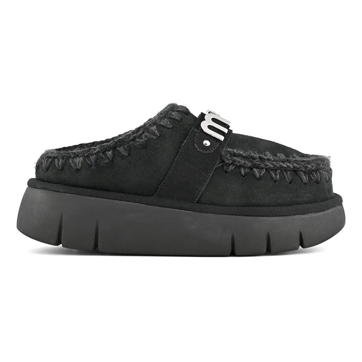 MU.FW531001A BKBK Mou Bounce clog metal logo Black