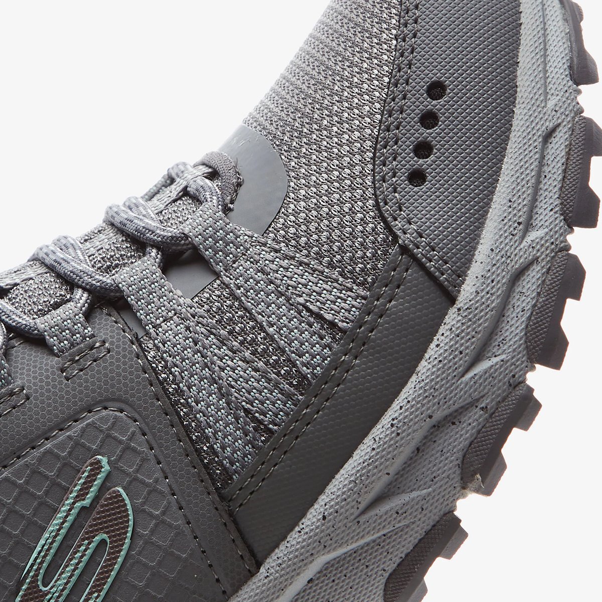 180061 GYAQ Skechers ESCAPE PLAN Gray Aqua Trim Textile/Synthetic