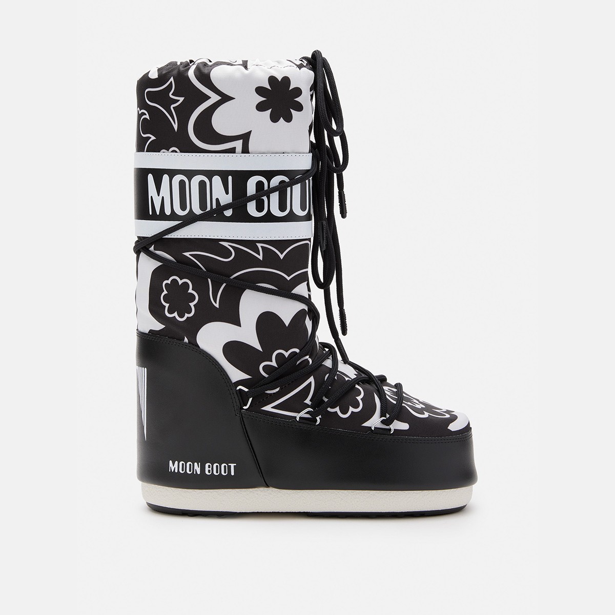 80D1402940-NA02 Moon Boot Icon Flower Black/White