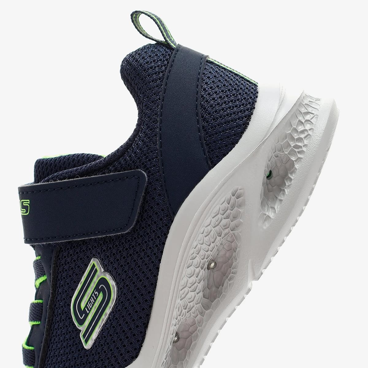 Erkek Çocuk Sneaker ( Günlük) 401675N NVLM Skechers SKECHERS METEOR-LIGHTS Navy-Light Green