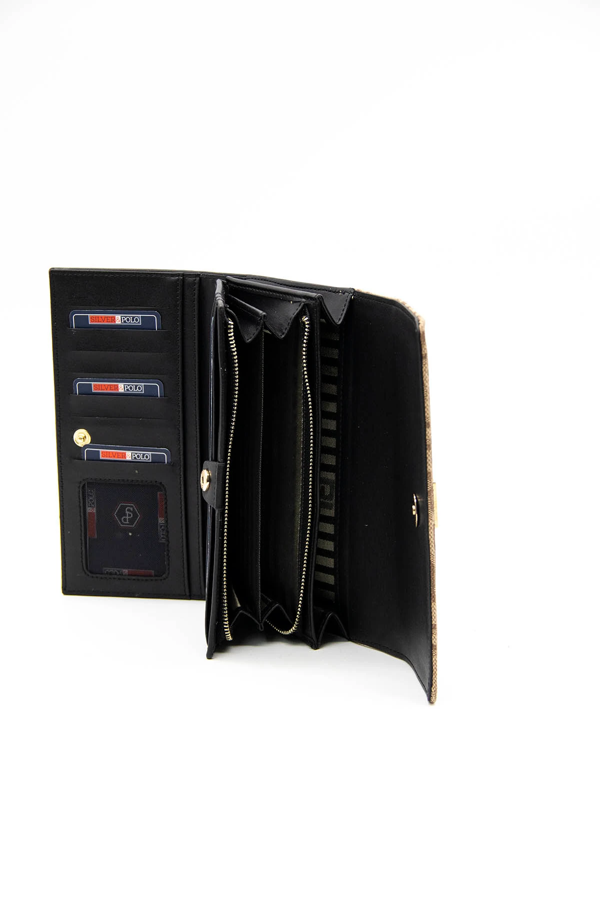 1036-41361 Silver Polo BAYAN CÜZDAN M169 KOYU BEJ-NOVA SİYAH