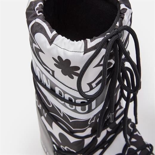 Kadın  80D1402940-NA02 Moon Boot Icon Flower Black-White