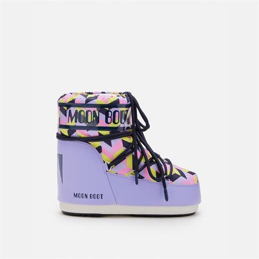 Kadın  80D1409550-JB10 Moon Boot Icon Low Optical Lilac-Cyber Lime