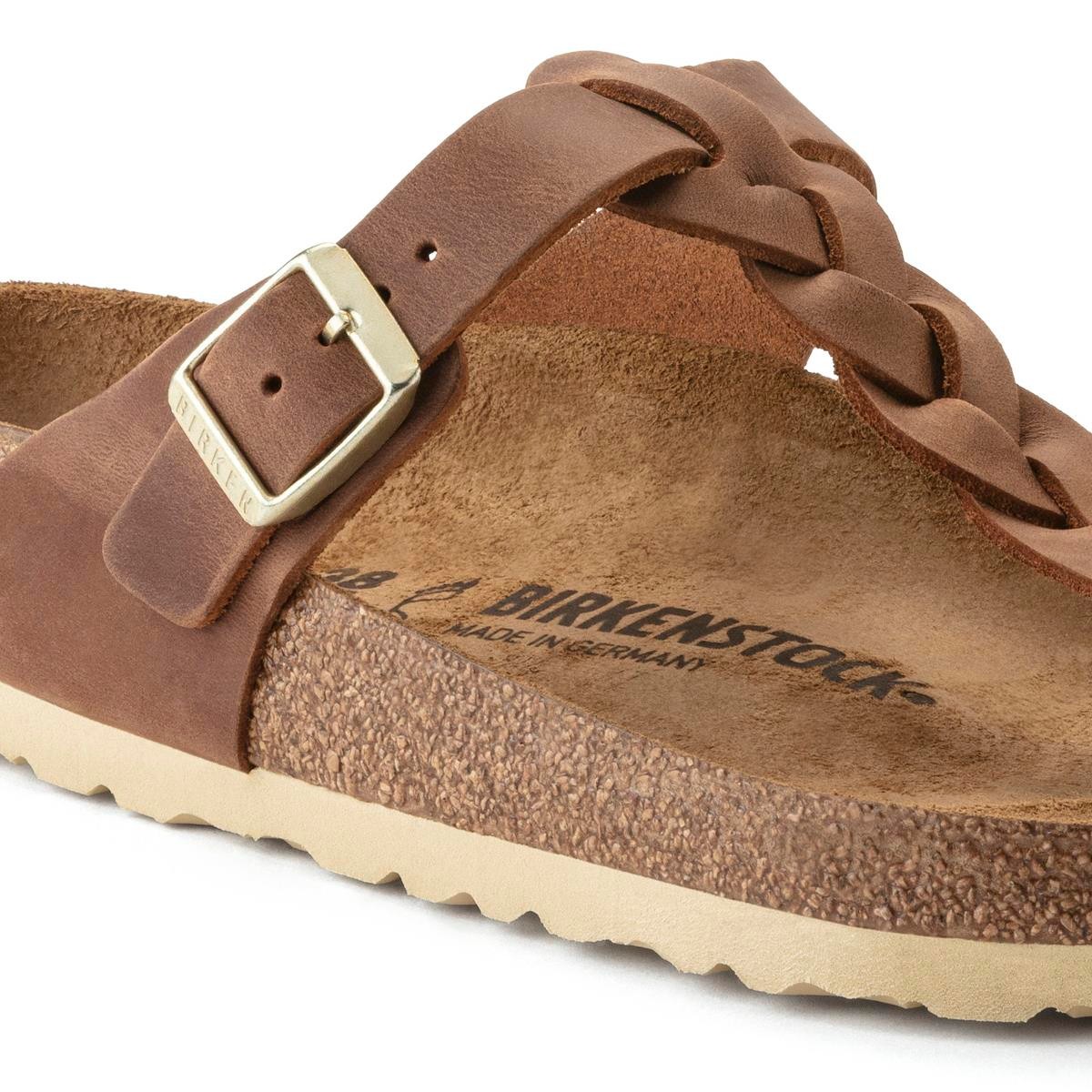 Kadın Terlik 1021355 Birkenstock GIZEH LEOI BRAIDED COGNAC