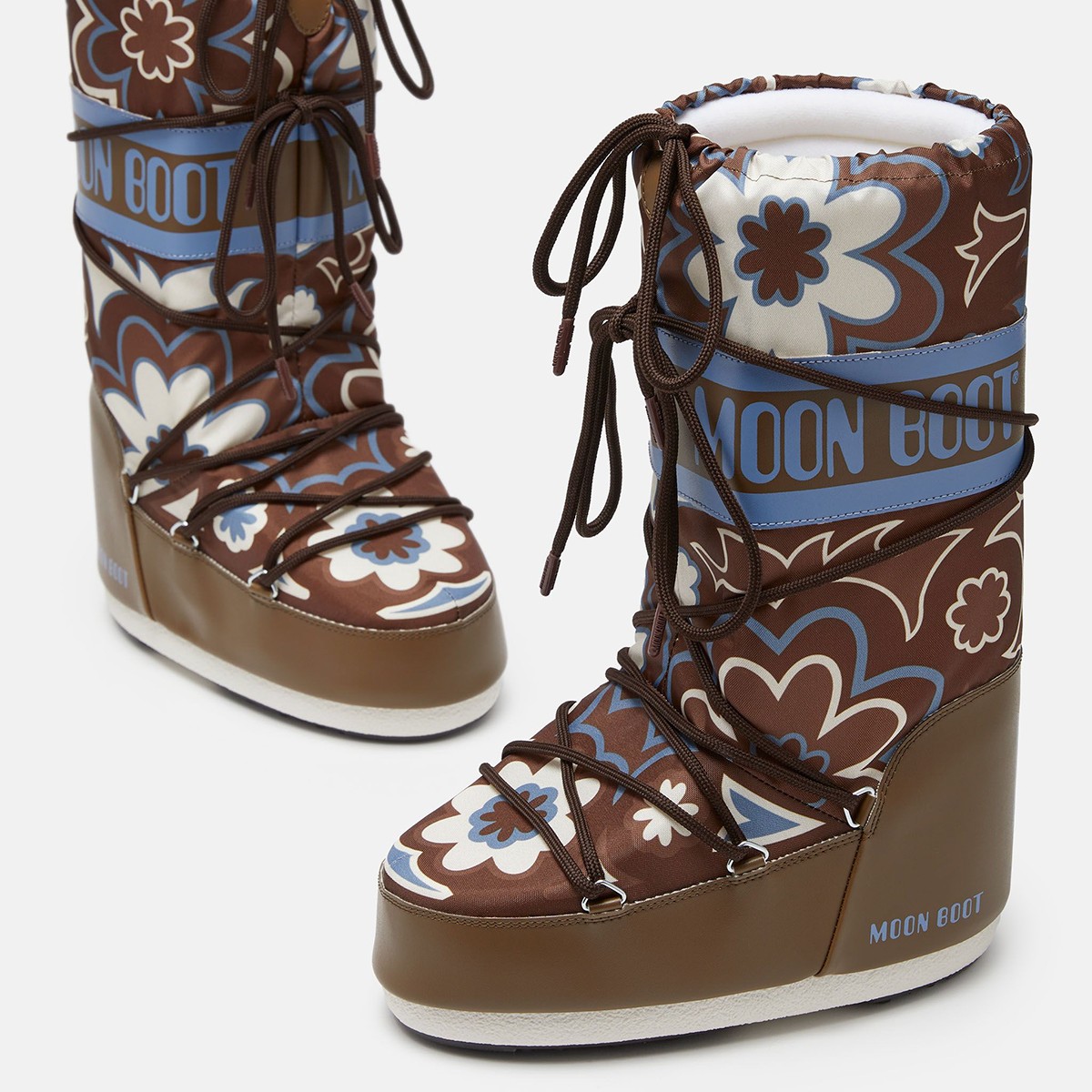 80D1402940-MH07 Moon Boot Icon Flower Brown/Elephant Grey