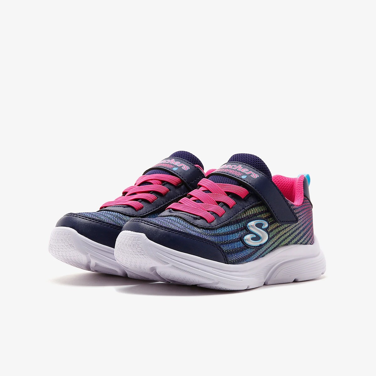 303393L NVMT Skechers WAVY LITES - HYDRO CRUSH Navy Multi Knit