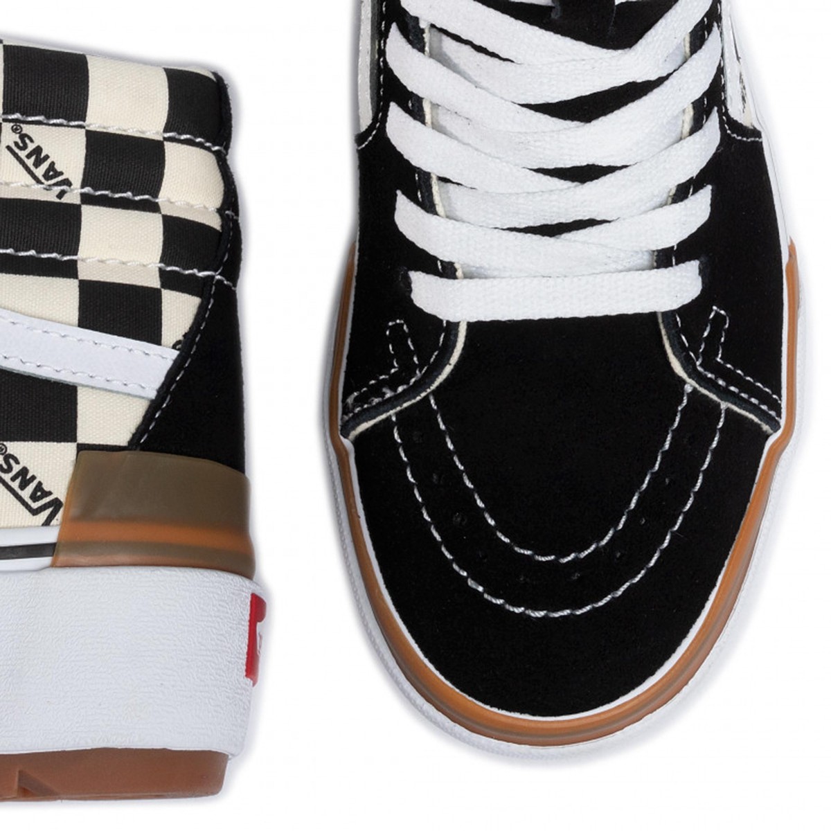 Kadın Espadril - Keten VN0A4BTWVLV1 VANS UA SK8-Hi Stacked (Checkerboard) multi-true white