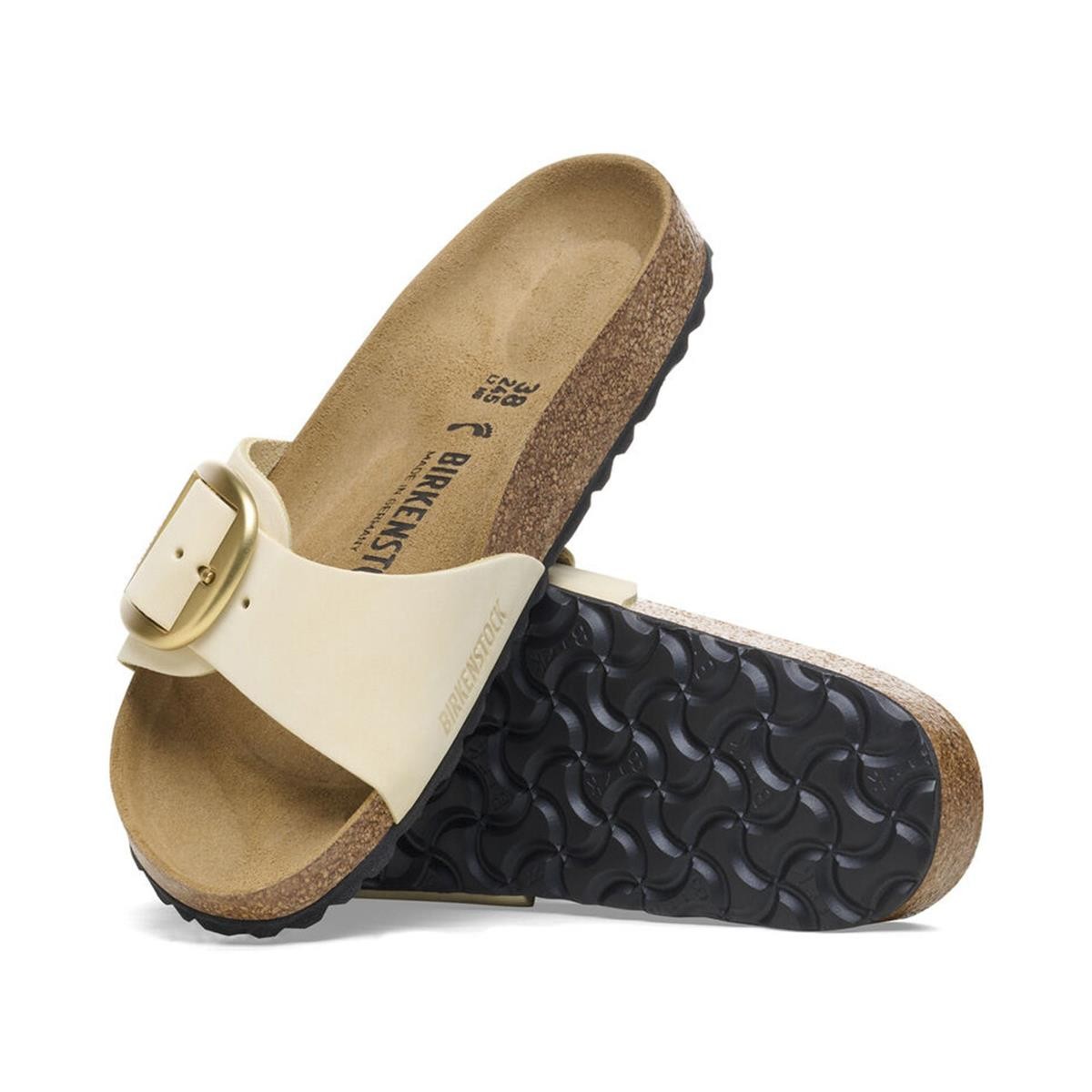 Kadın Terlik 1026604 Birkenstock MADRID BIG BUCKLE NU ECRU