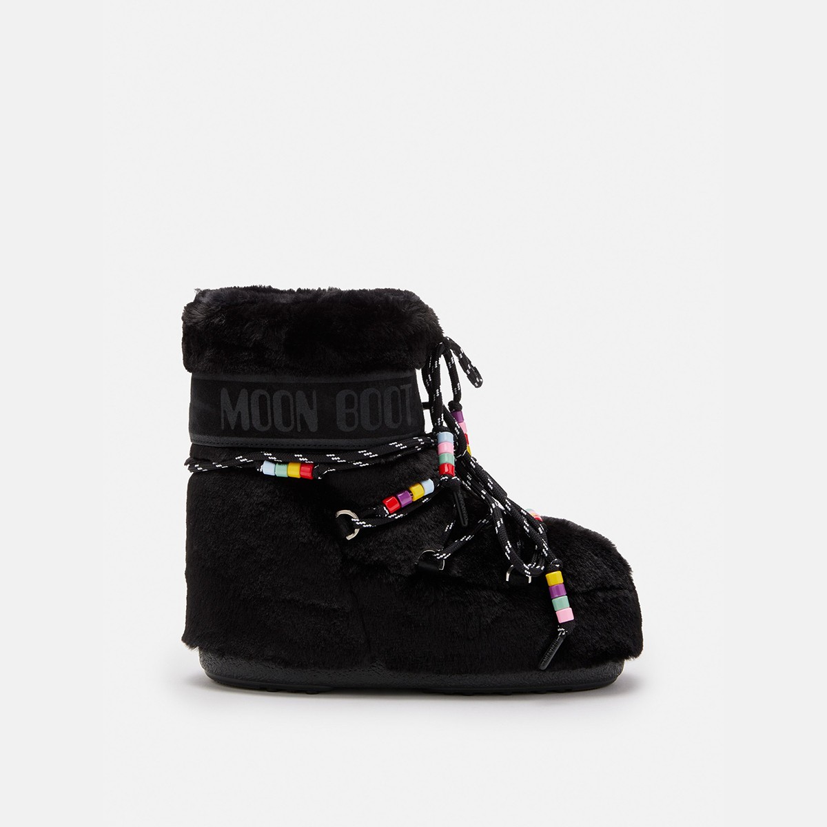 80D1409470-N001 Moon Boot Icon Low Faux Fur Beads Black