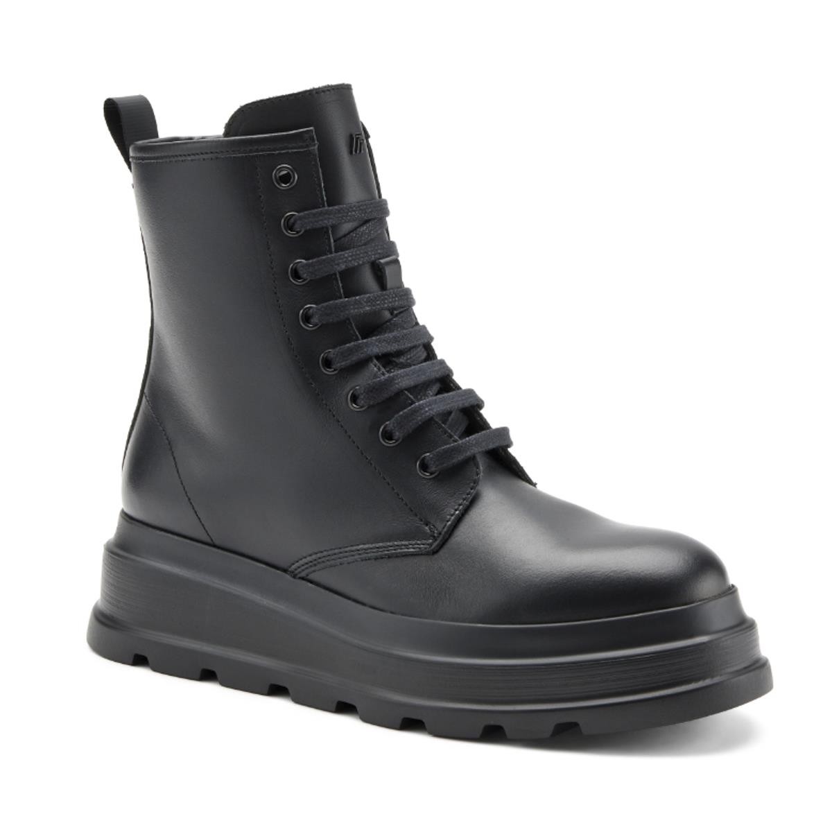 Kadın Bot 86L4 Frau PONCHO Boot With Wedge Outsole Nero