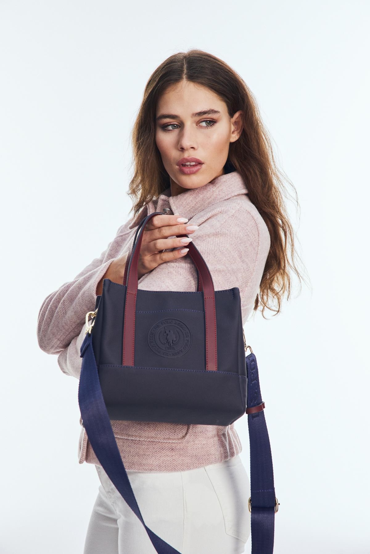 Kadın Omuz Çantası US24731 U.S. POLO ASSN. USPA LADIES BAG 01330 Navy-Burgundy