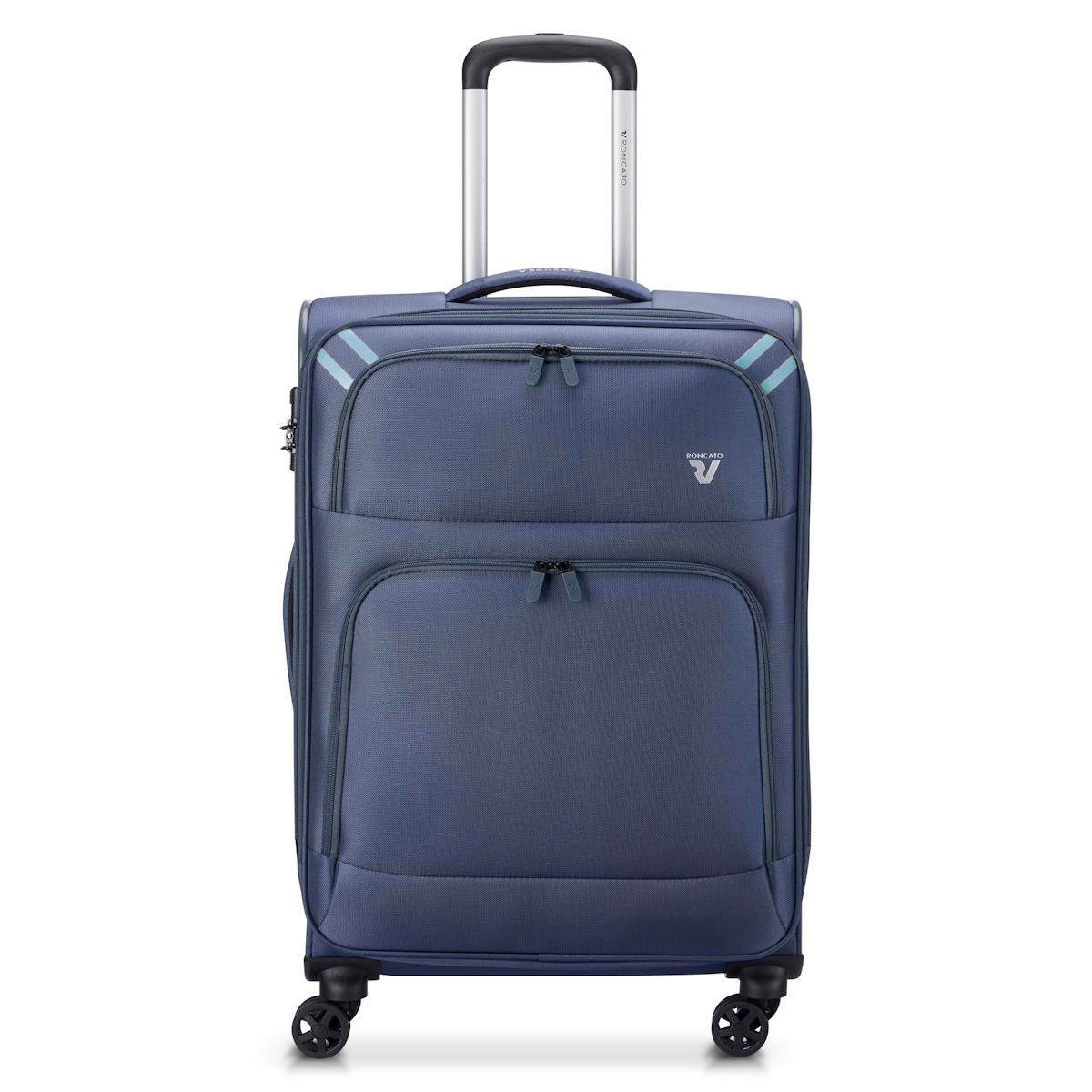 Unisex Valiz 41306223 Roncato Twin Trolley Medıo 4R Blu notte