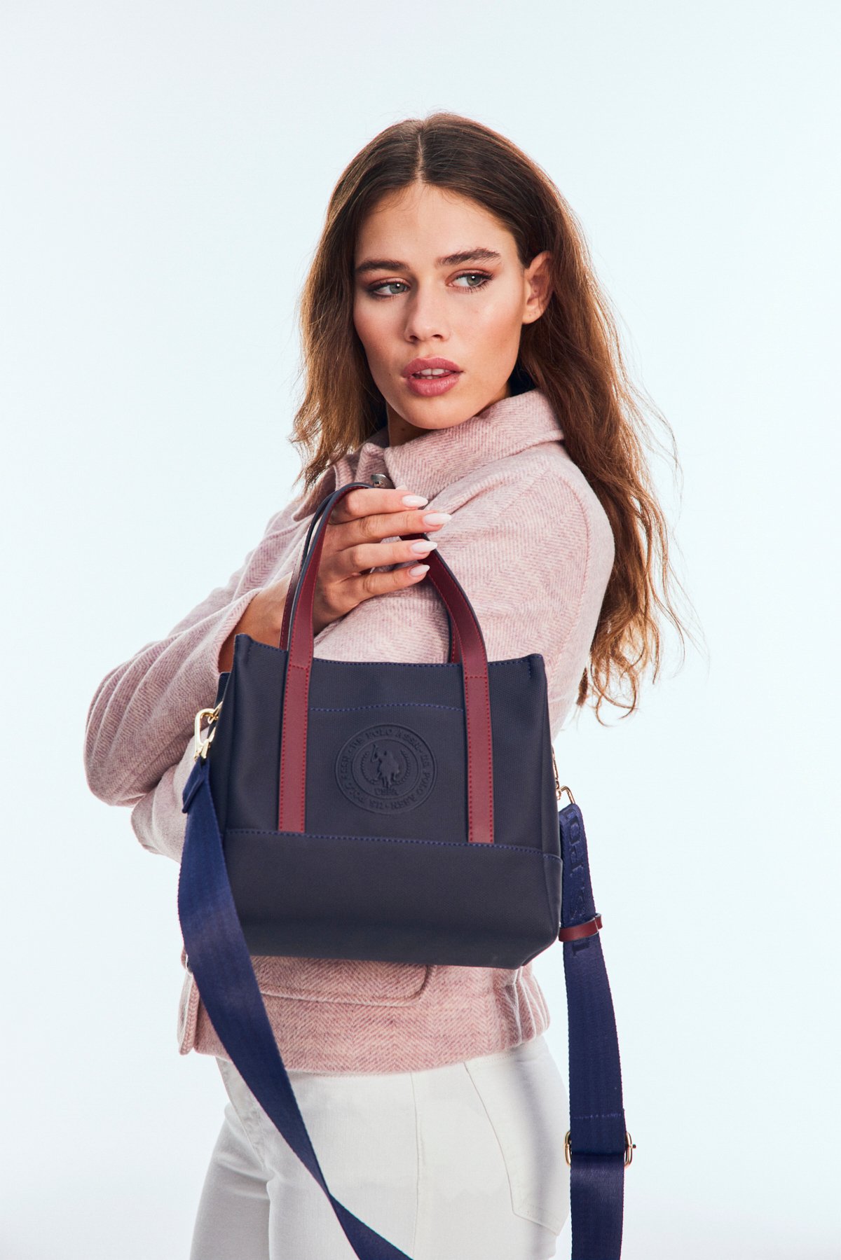 Kadın Omuz Çantası US24731 U.S. POLO ASSN. USPA LADIES BAG 01330 Navy-Burgundy