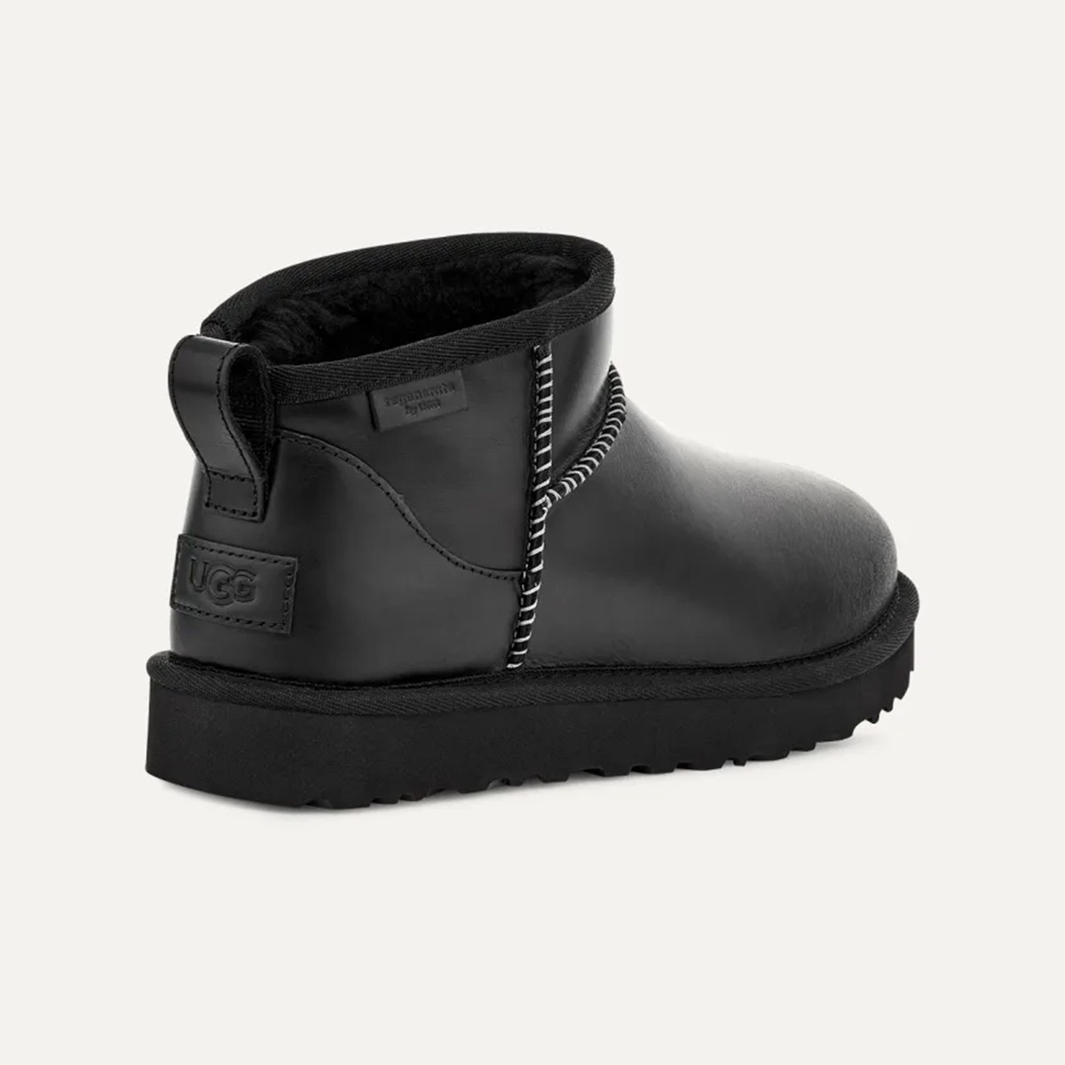 Kadın Bot 1163490 UGG W CLASSIC ULTRA MINI LTHR REGEN BLACK (SIYAH)