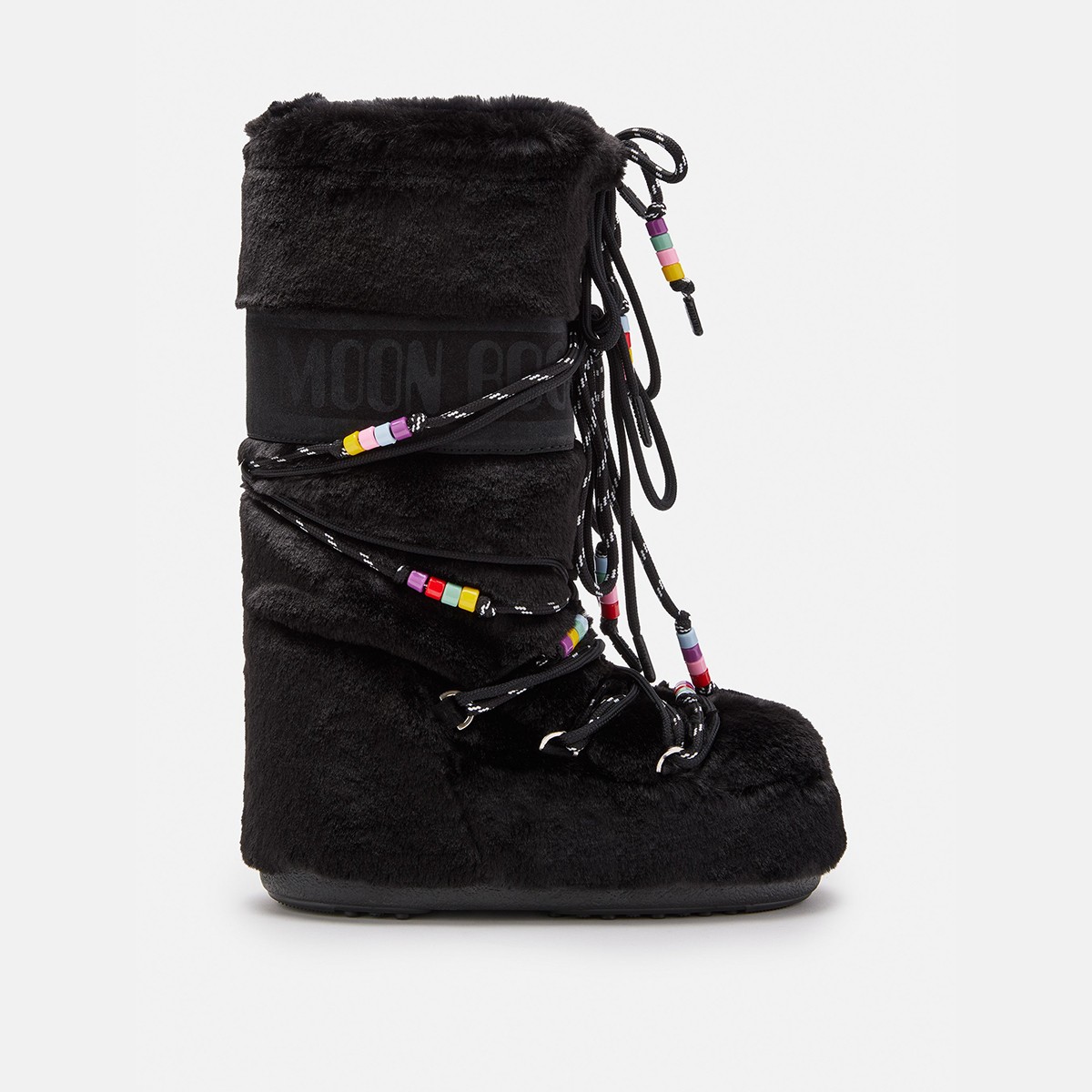 80D1408990-N001 Moon Boot Icon Faux Fur Beads Black