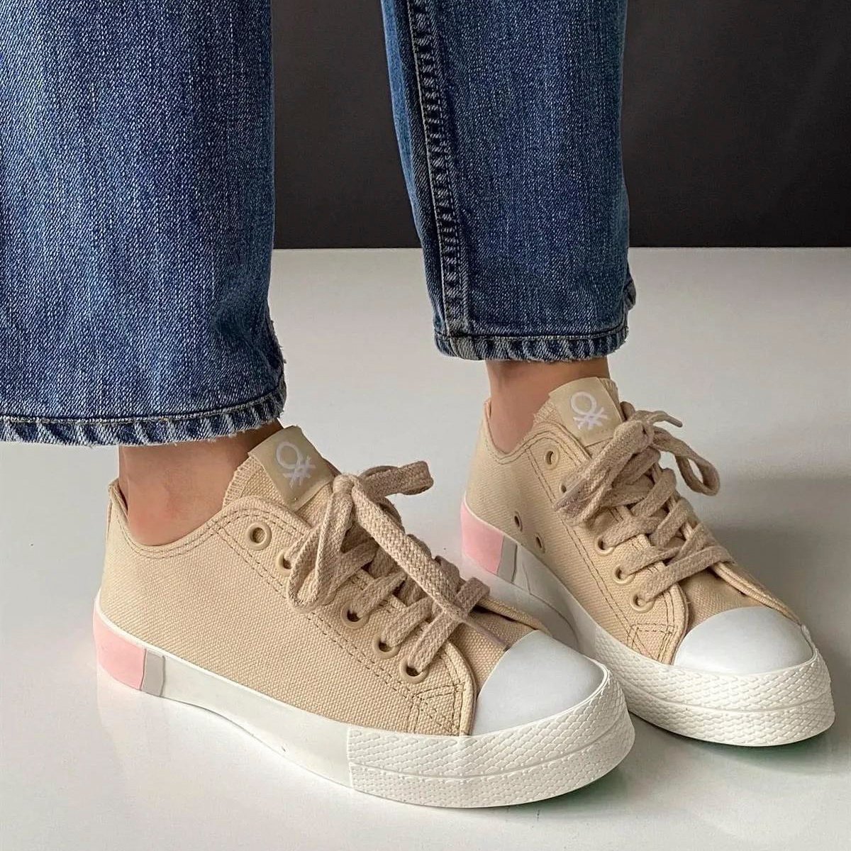 Kadın Sneaker ( Günlük) BN-70016 Benetton Bej