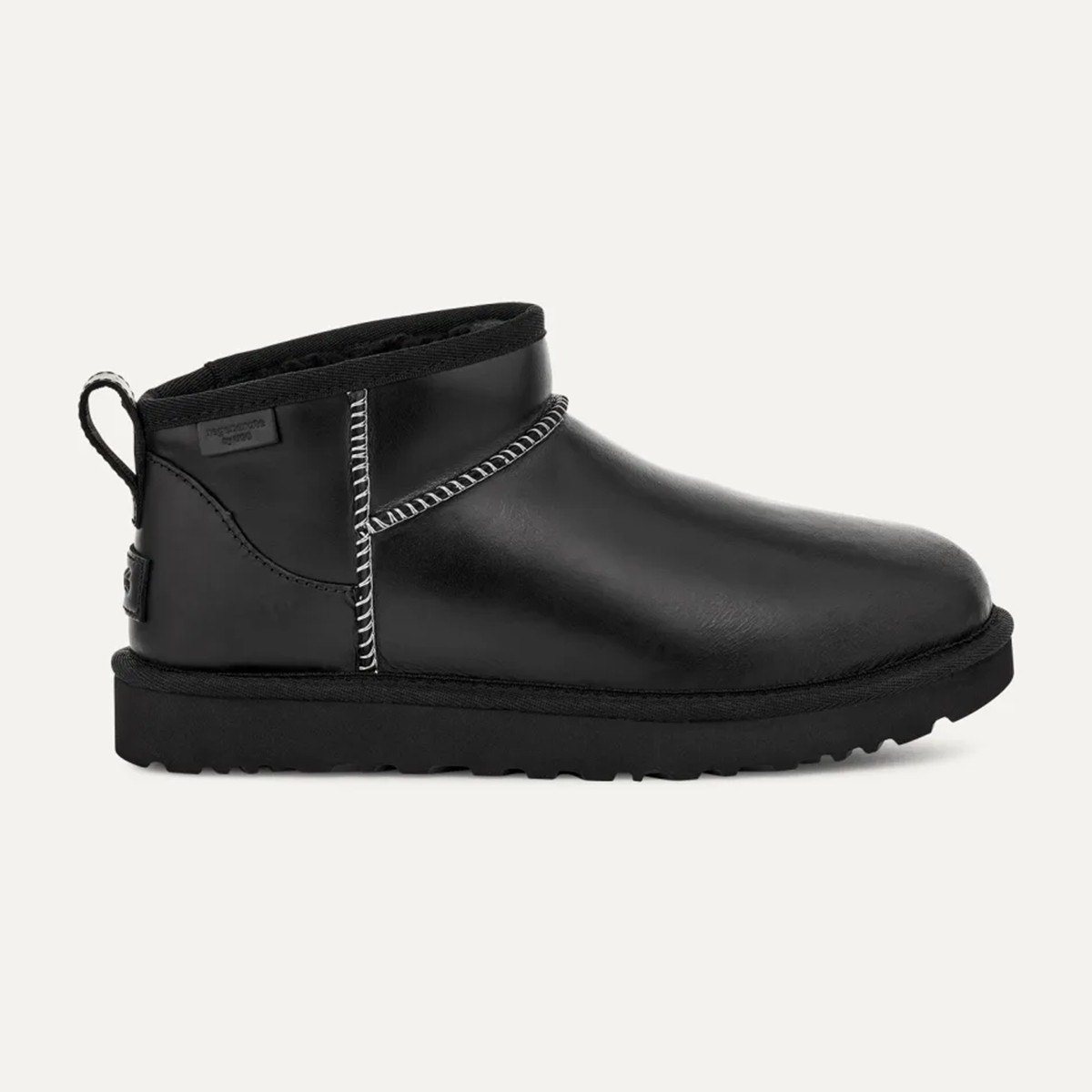 1163490 UGG W CLASSIC ULTRA MINI LTHR REGEN Black (Siyah)