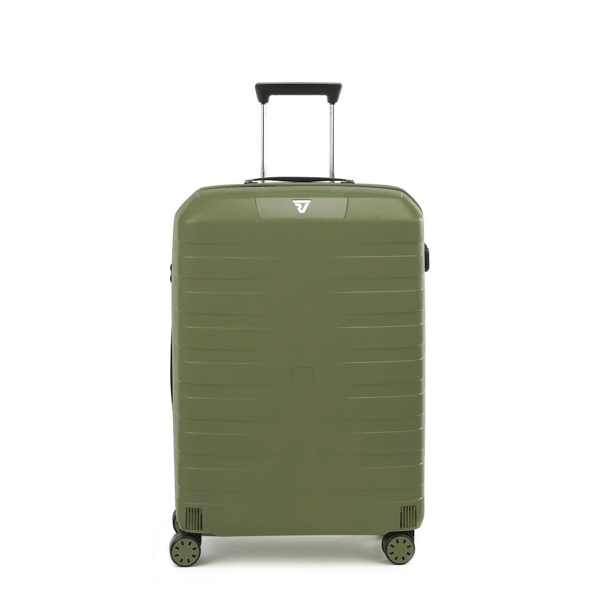 Unisex Valiz 55420357 Roncato Box 2.0 Young Trolley Medio 4R 69cm Verde Militare 69X46X26