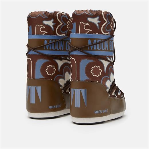 Kadın  80D1402940-MH07 Moon Boot Icon Flower Brown-Elephant Grey