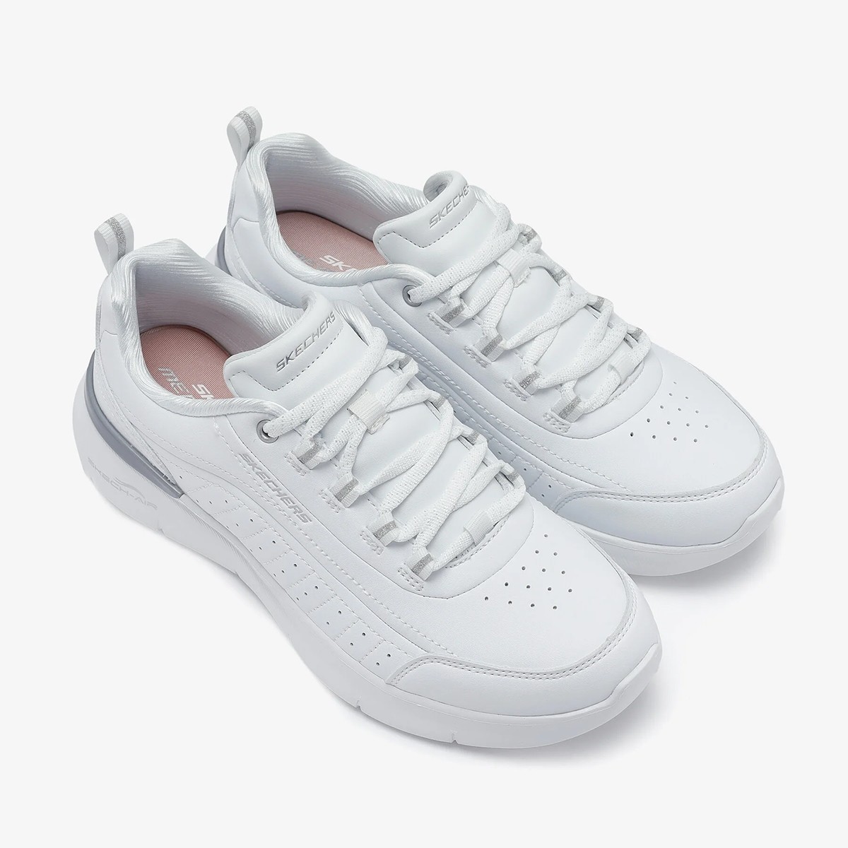 150373 WSL Skechers SKECH-AIR DYNAMIGHT 2.0 - MODERN GLİMPSE White/Silver Knit