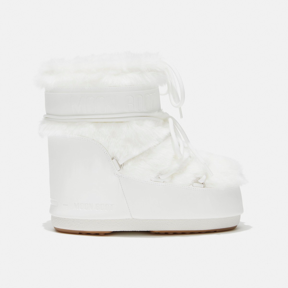 80D1409390-A002 Moon Boot Icon Low Faux Fur Optical White