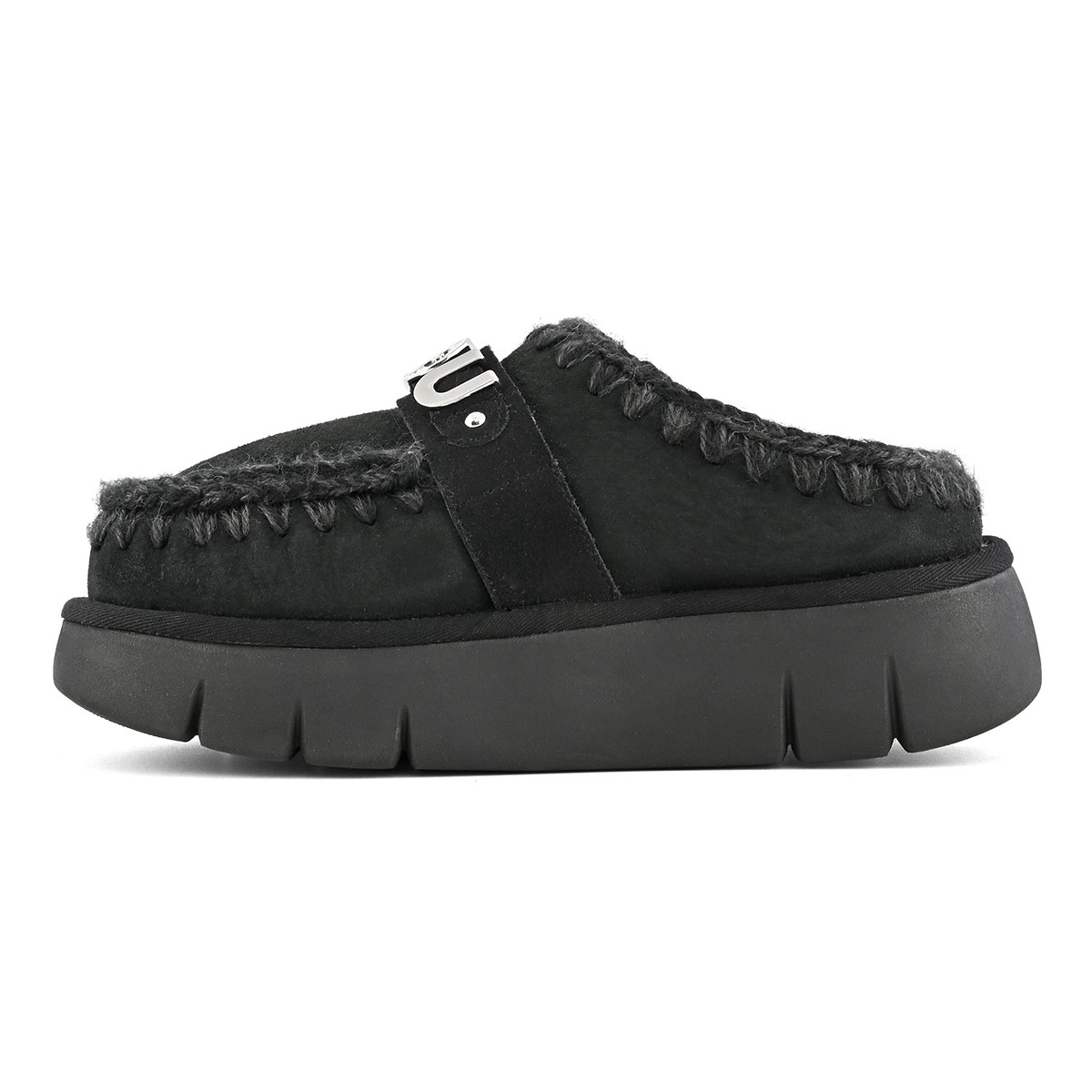 MU.FW531001A BKBK Mou Bounce clog metal logo Black