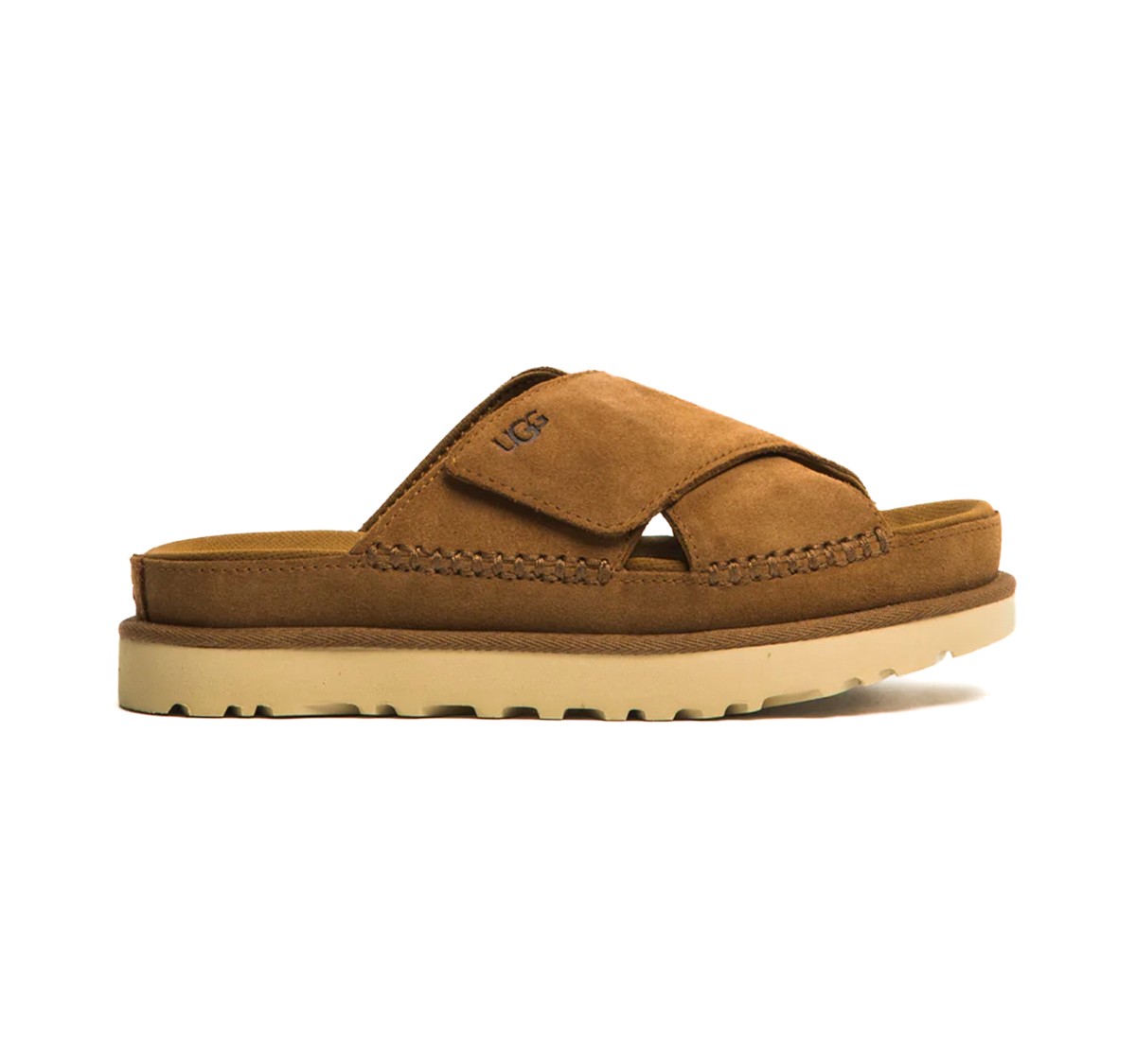 1137910 UGG W GOLDENSTAR CROSS SLIDE CHESTNUT (TABA)