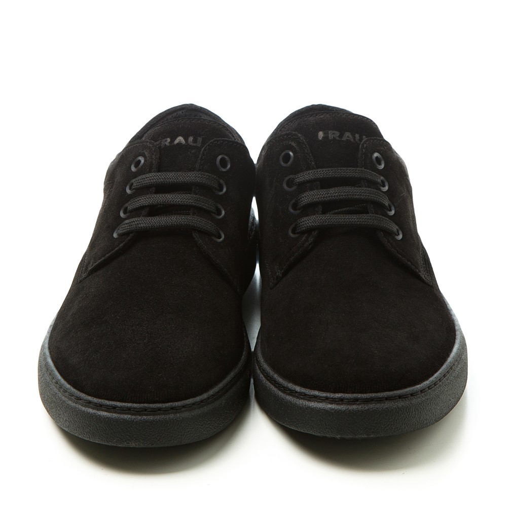 19A4 Frau  WAXY Laced Shoes Nero