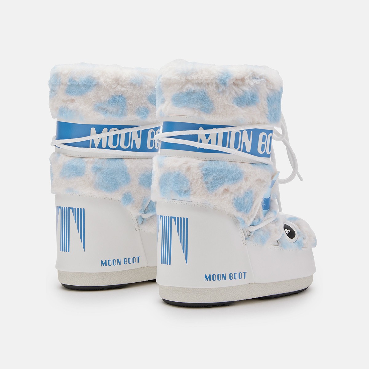 80D3400260-AF19 Moon Boot Icon Yeti Faux Fur White/Light Blue (23-26)