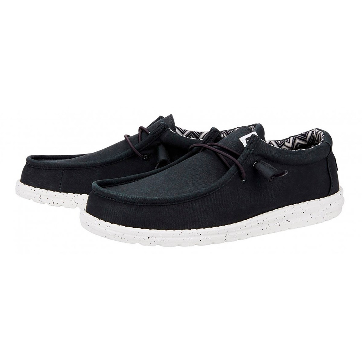 Erkek Sneaker ( Günlük) HD.40700  Hey Dude Wally Canvas 66 Black-White